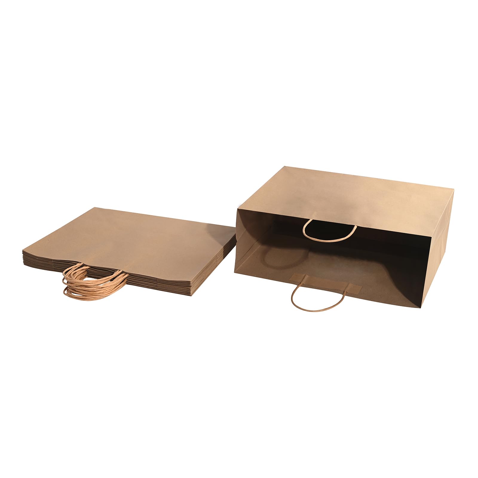 50PCS Kraft Gift Bags with Handles - 16x6x12 Inch Large Brown Paper Bags Bulk for Birthday Party, Grocery Retail, Shopping Business | Eco-Friendly Packaging for Gifts, Parties & Store Merchandise