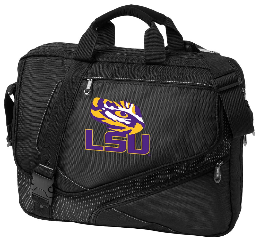 LSU Tigers Large Laptop Bag for Men & Women - Durable 15.6 Inch Computer Briefcase - Perfect for Work, School, and Travel - Official LSU Tigers Team Logo Design