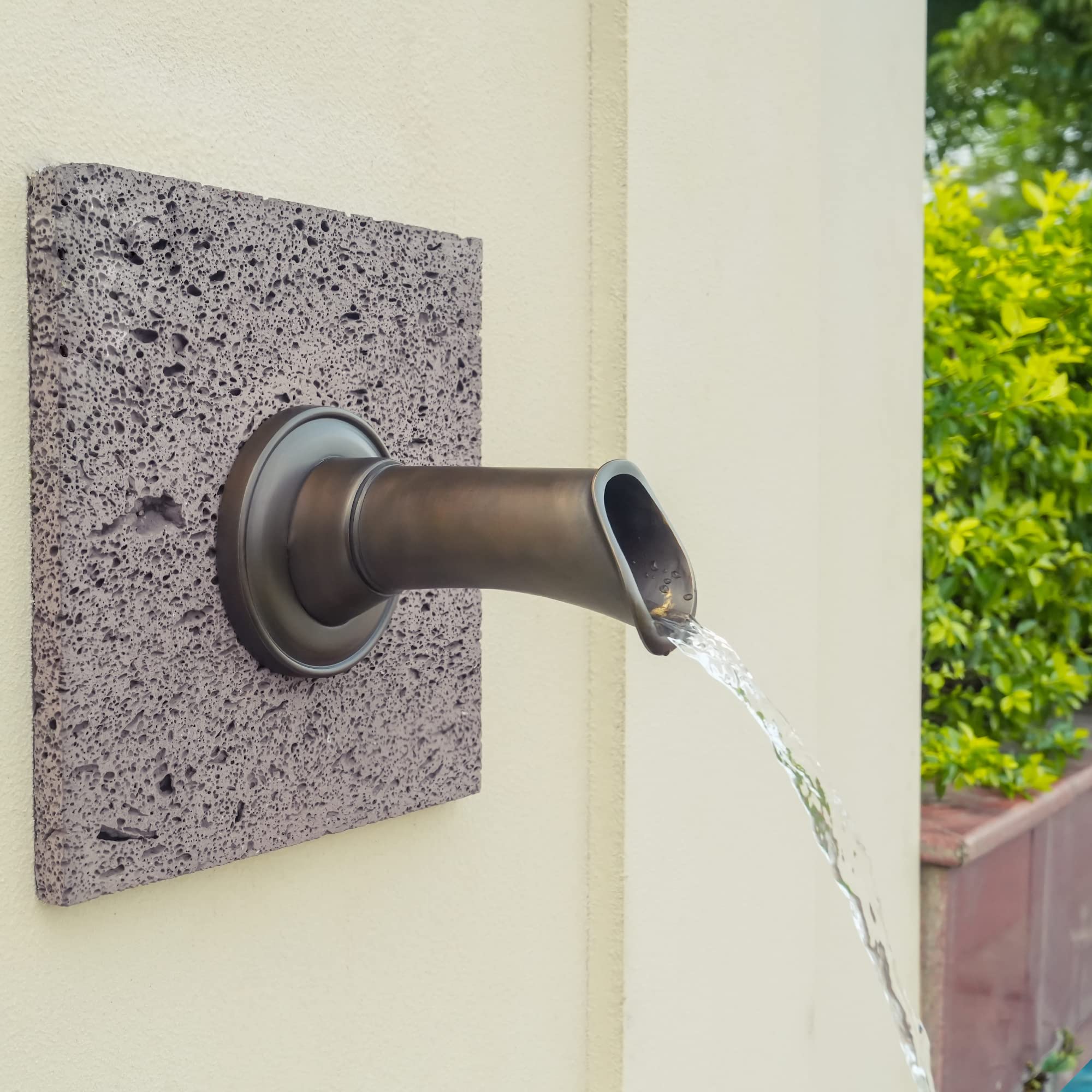 Exquisite Solid Brass Handcrafted Waterfall Spout - Luxury Landscape Fountain Spout for Pools, Ponds & Water Walls - Perfect for Garden Decor, Outdoor Water Features & Zen Waterfalls