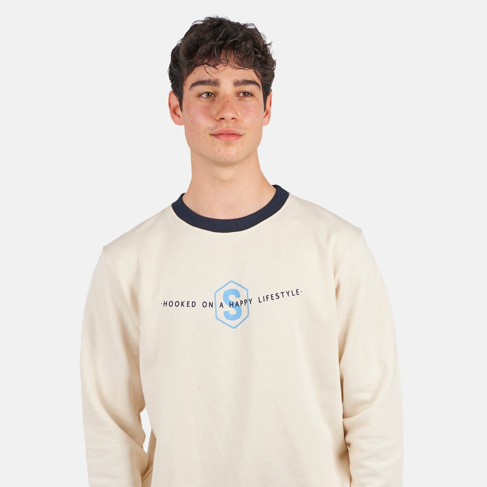Crew BeHappy 2.0 Navy Blue T-Shirt for Men - Comfortable Casual Wear for Everyday Outfits & Weekend Relaxation