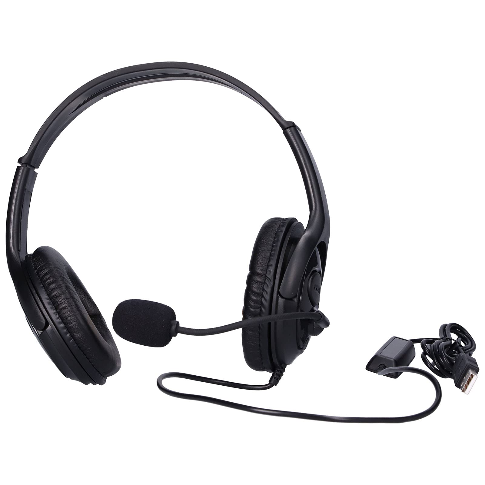 USB Computer Headset with Microphone - Wired Ergonomic Design, Quick Boom Lift & Mute Function for PC, Laptop, Desktop, Call Center, Gaming & Online Meetings (Office/Home Use)