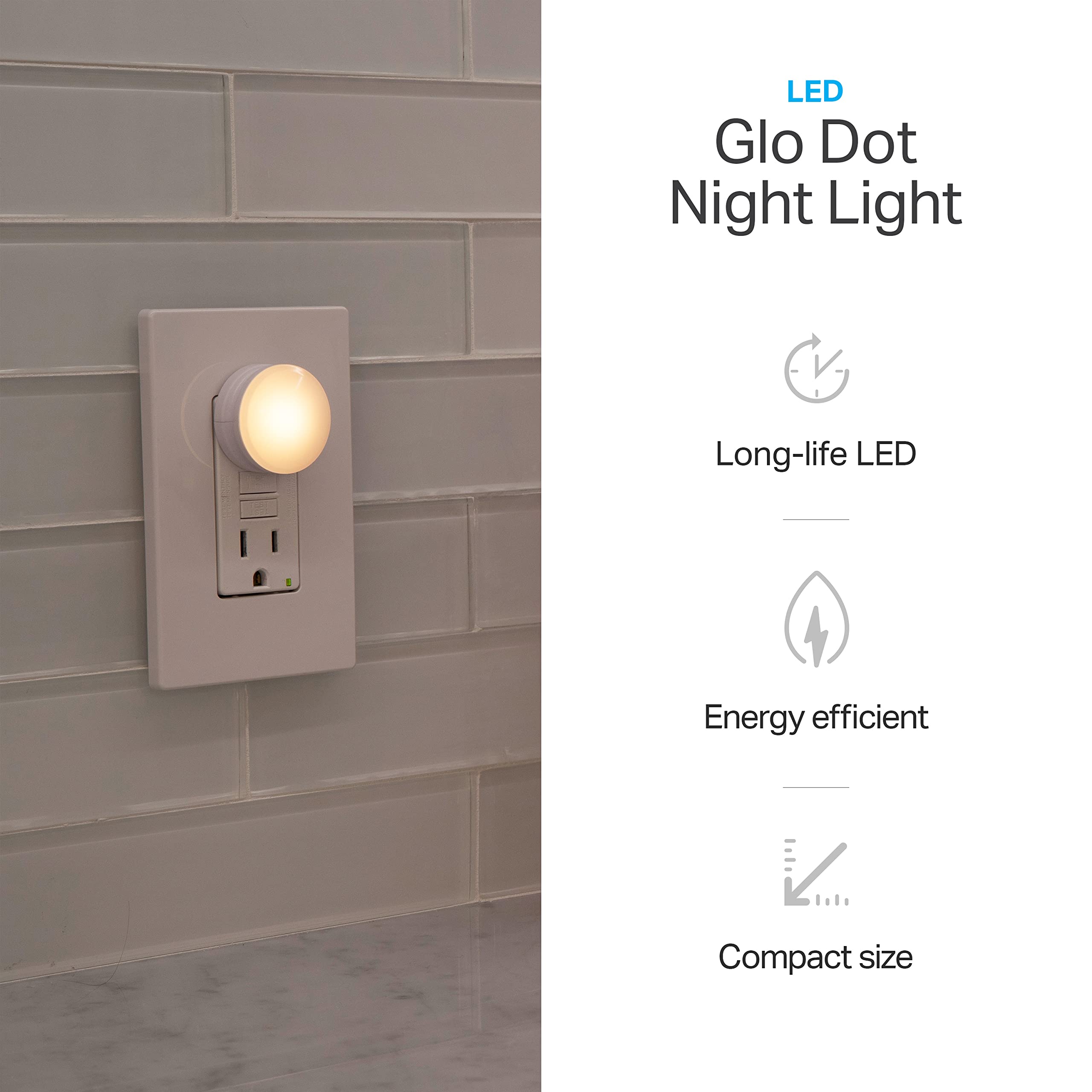 Mini LED Night Light Plug-In with Dusk to Dawn Sensor - Warm White Compact Ambient Lighting for Bedroom, Bathroom, Nursery, Hallway & Kitchen - 2 Pack - Perfect for Safe Nighttime Navigation and Cozy Home Atmosphere