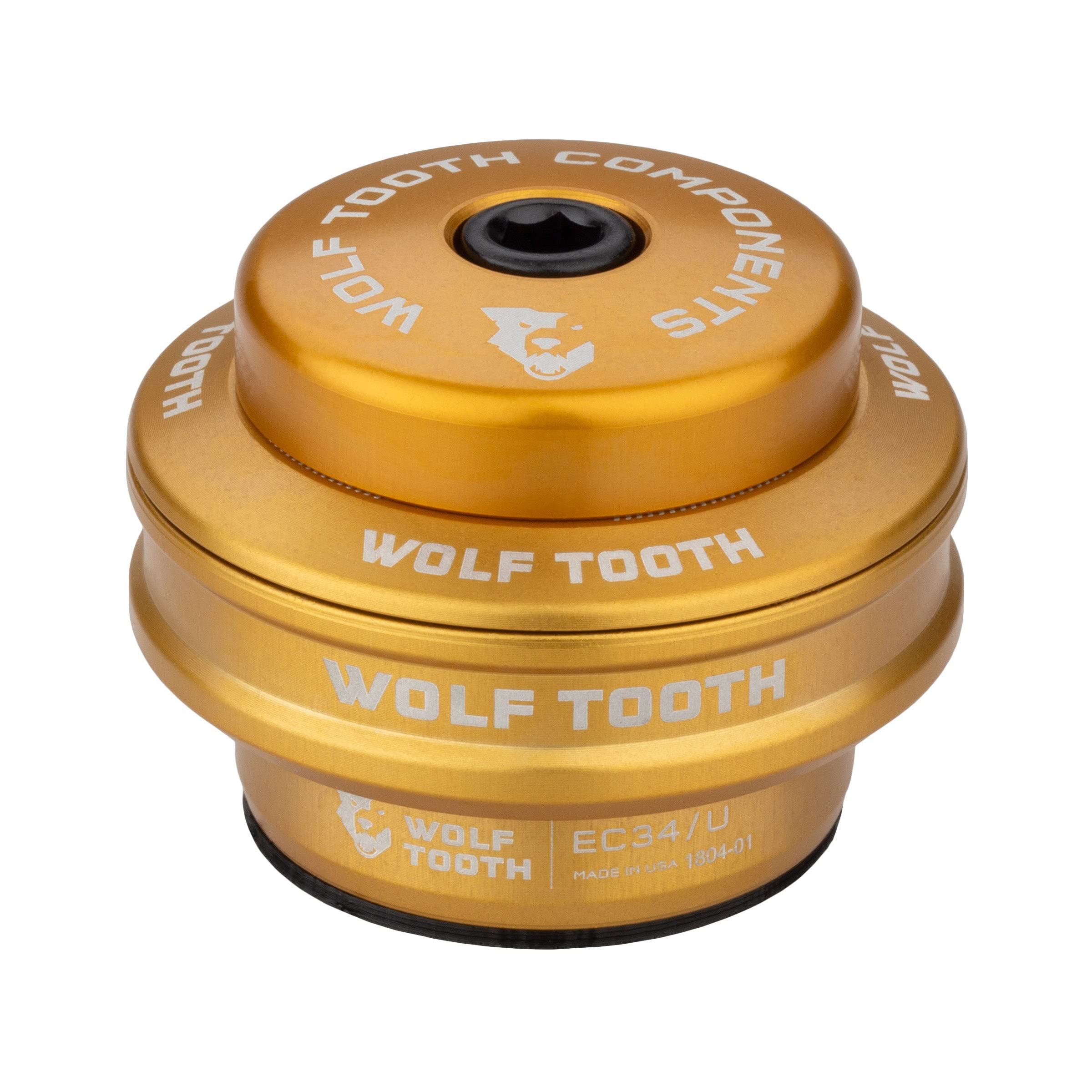 Wolf Tooth Premium EC34/28.6 Upper Headset - 16mm Stack Height - Orange - Compatible with Mountain & Gravel Bikes - Ideal for Headset Spacer Replacement & Bike Upgrades