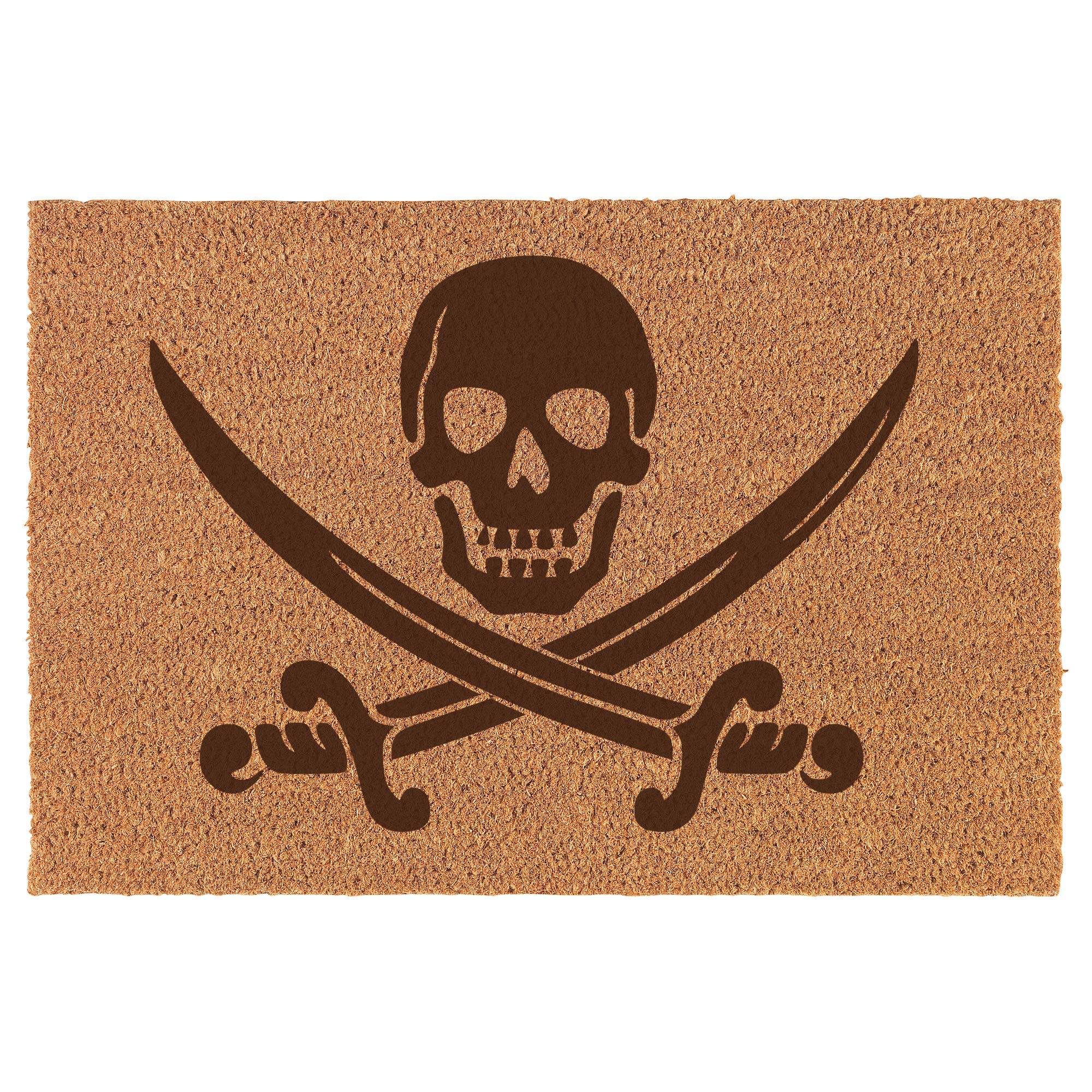 Premium Pirate Doormat - 18x30 Inch Non-Slip Coir Entry Mat for Front Door, Brown Natural Fiber - Perfect for Home, Office, or Boat Decor