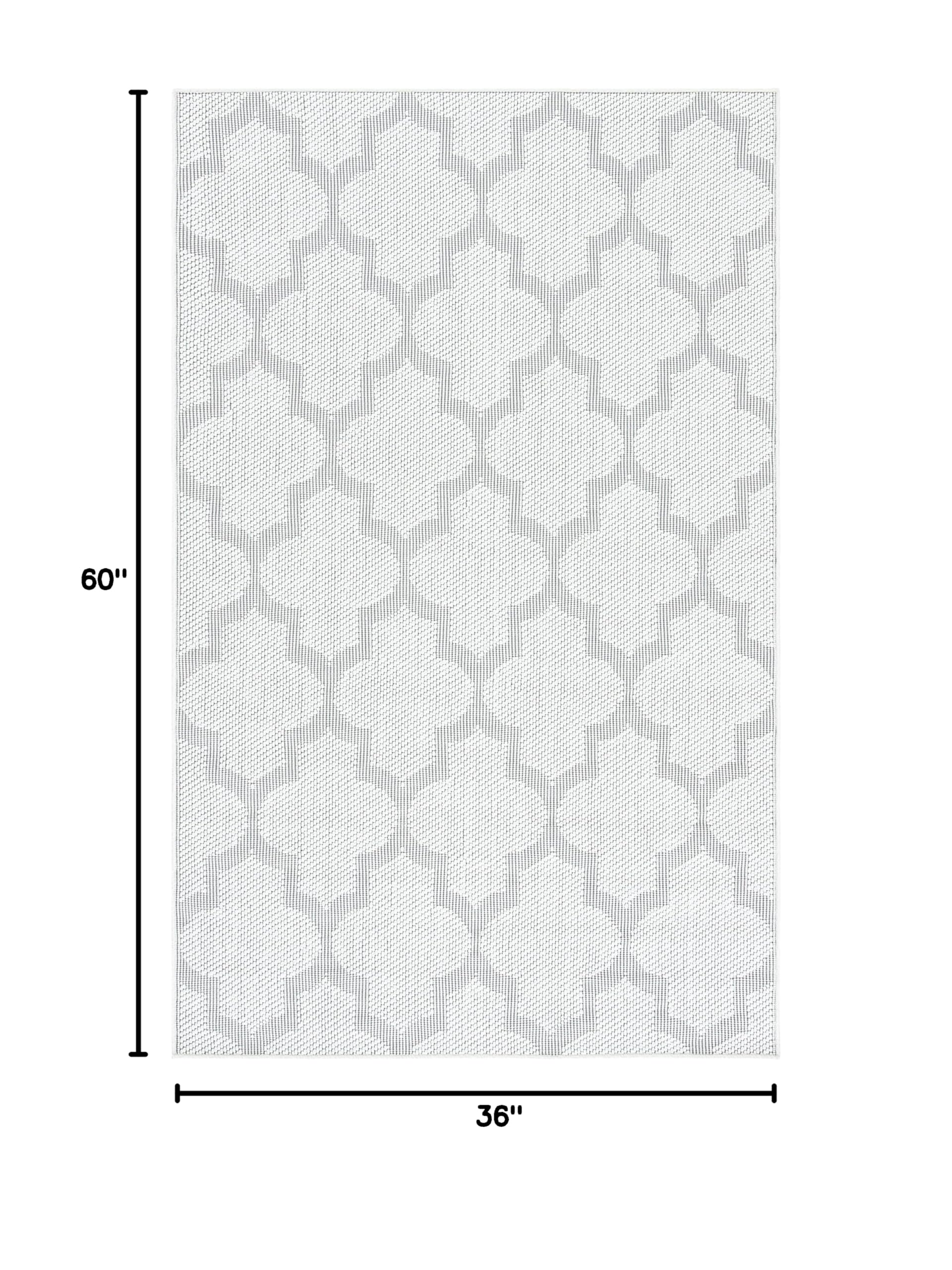 SAFAVIEH Bermuda Collection 3' x 5' Ivory & Light Grey Accent Rug - Non-Shedding, Machine Washable Indoor/Outdoor Rug for Patio, Backyard, Mudroom - Easy Care, Durable & Stylish Home Decor