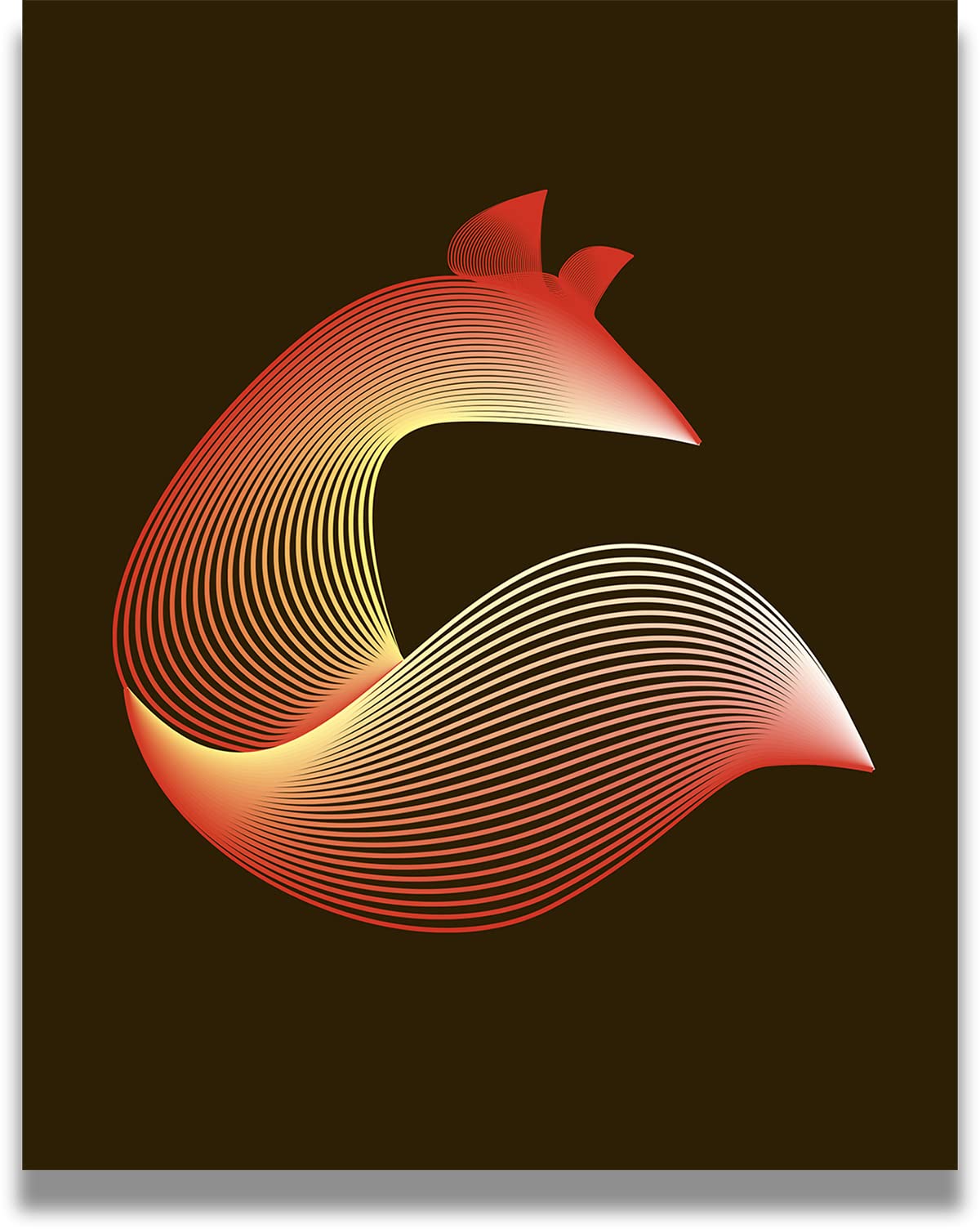 Minimalist Fox Wall Art Print - Modern Bathroom & Teen Room Decor - Unique Gift for Men, Women & Kids - 8x10 Unframed Poster - Perfect for Home, Office & Dorm Room Decoration