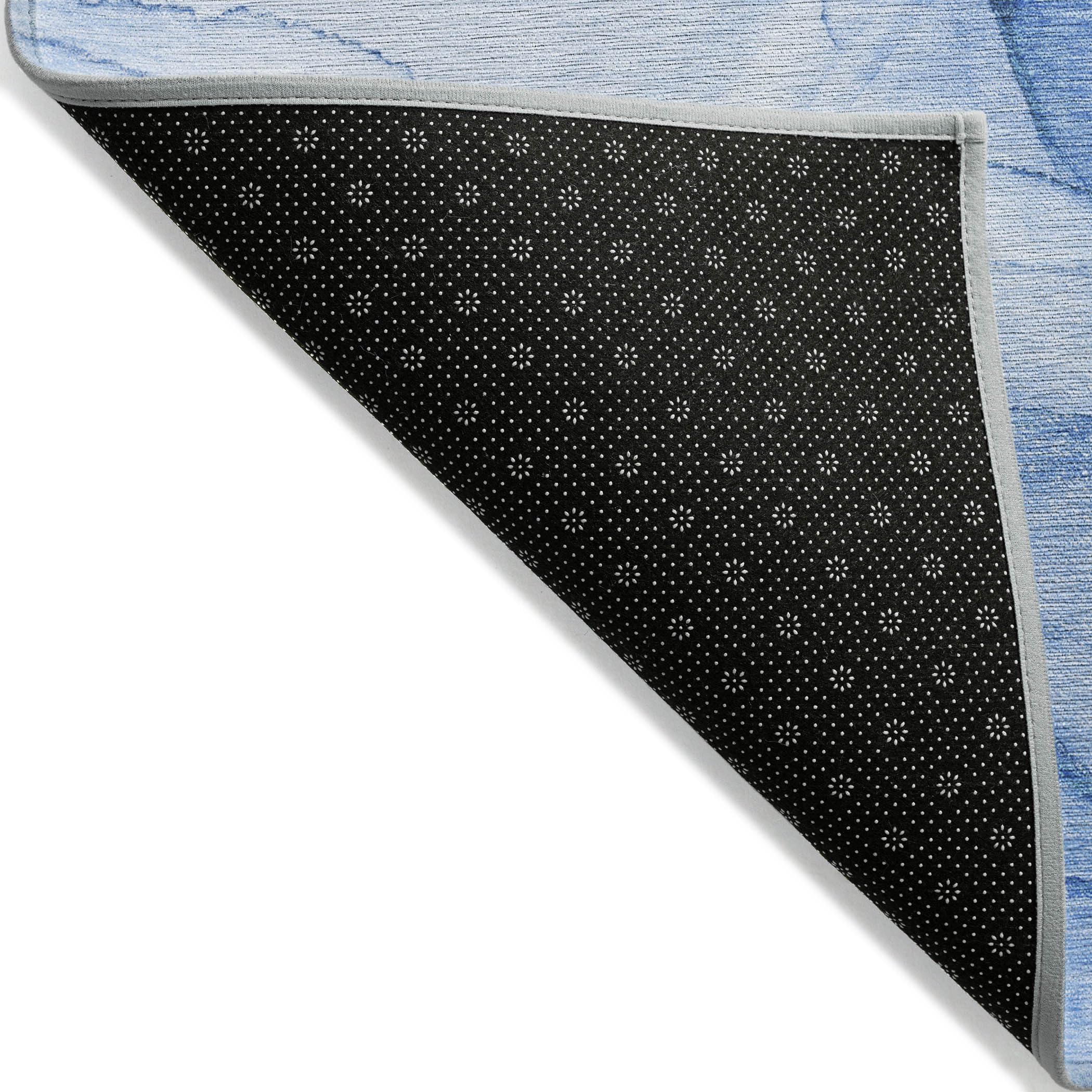 Addison Rugs Chantille ACN507 Blue 8' x 8' Round Indoor/Outdoor Area Rug - Stain Resistant, Machine Washable, Non-Shedding - Perfect for Bedroom, Living Room, Dining Room & Kitchen - Great for Patio, Deck or Sunroom Decor