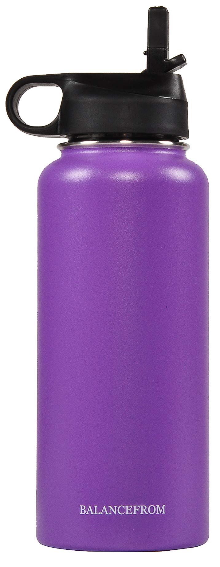 Signature Fitness Double-Wall Vacuum Insulated Stainless Steel Water Bottle - 20oz/32oz, Leakproof, BPA Free, 3 Lids (Straw, Chug, Handle) for Gym, Hiking & Travel - Rose Gold, Black, Blue, Silver