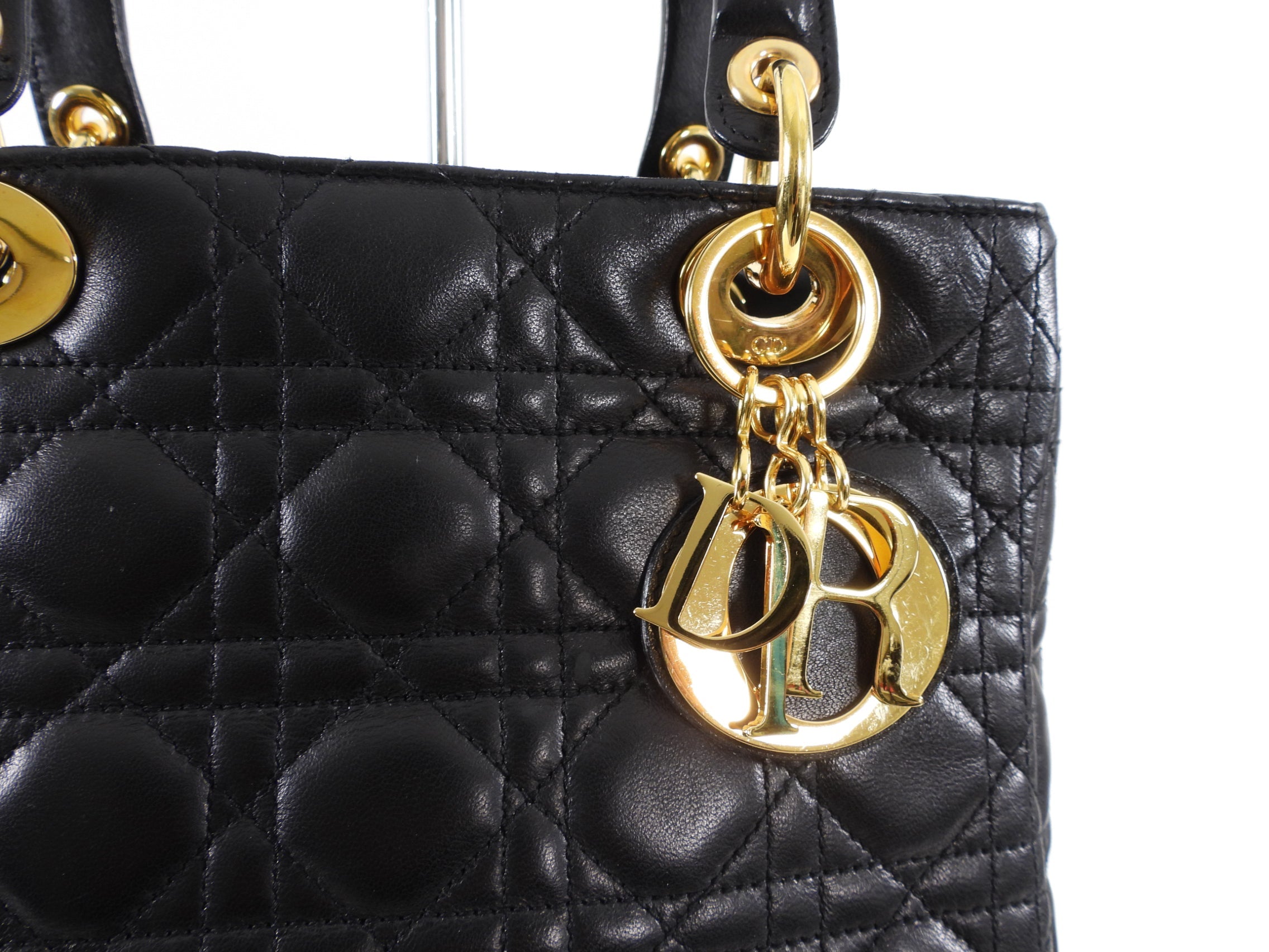 Dior Lady Dior Black Lambskin Cannage Bag - Luxury Designer Handbag for Women | Perfect for Evening Events, Parties & Special Occasions
