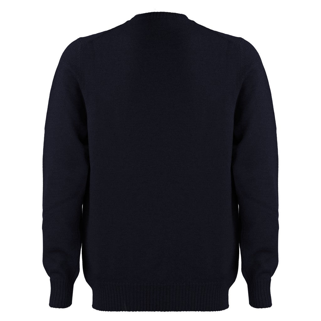 Premium GRAN SASSO Wool Crew Neck Sweater for Men - Navy Blue | Soft & Warm Winter Knitwear | Perfect for Casual Outfits, Office Wear & Cold Weather Layering