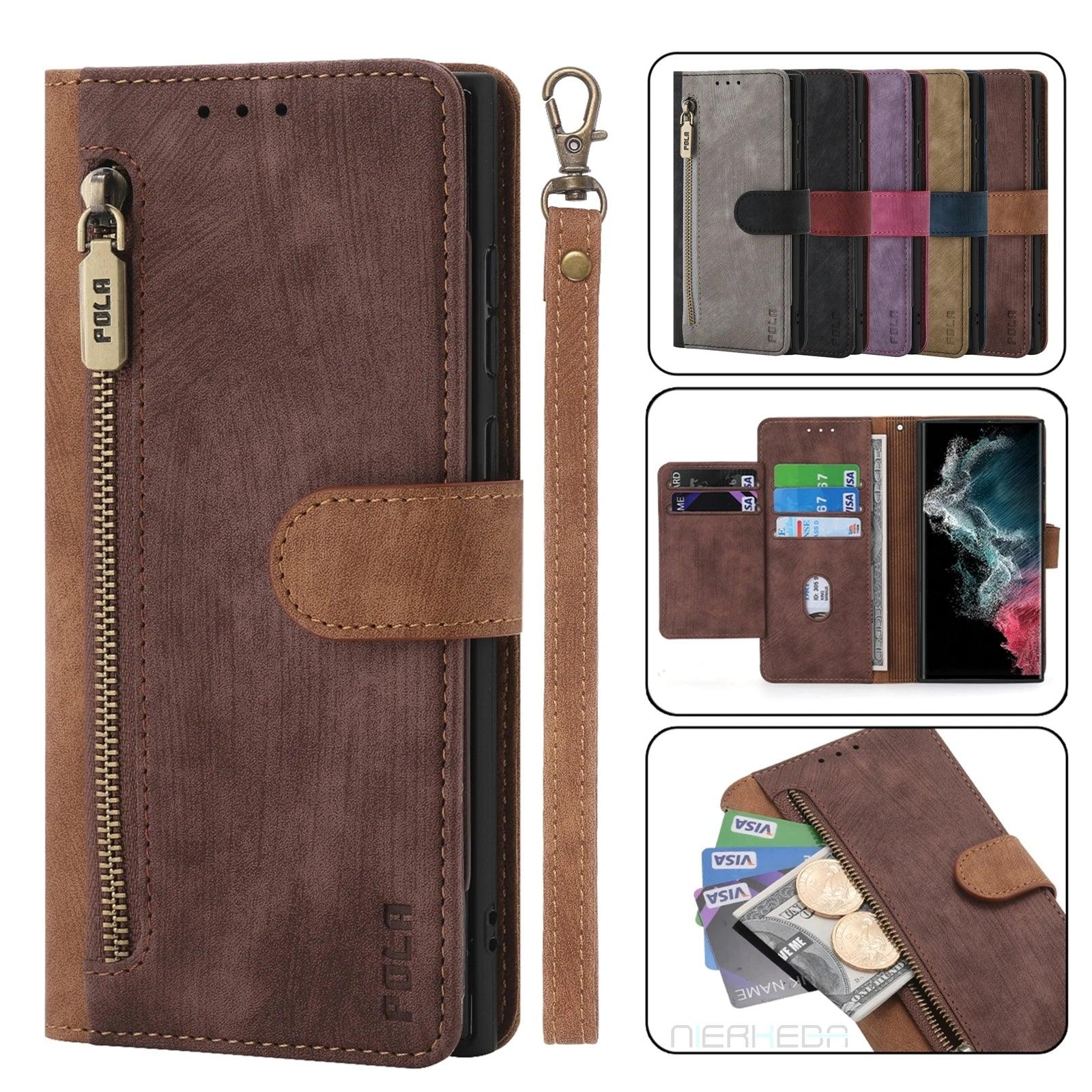 Samsung Galaxy S24 Ultra Anti-Theft Leather Case with RFID Protection - Slim & Durable Phone Cover for Daily Use, Travel & Business