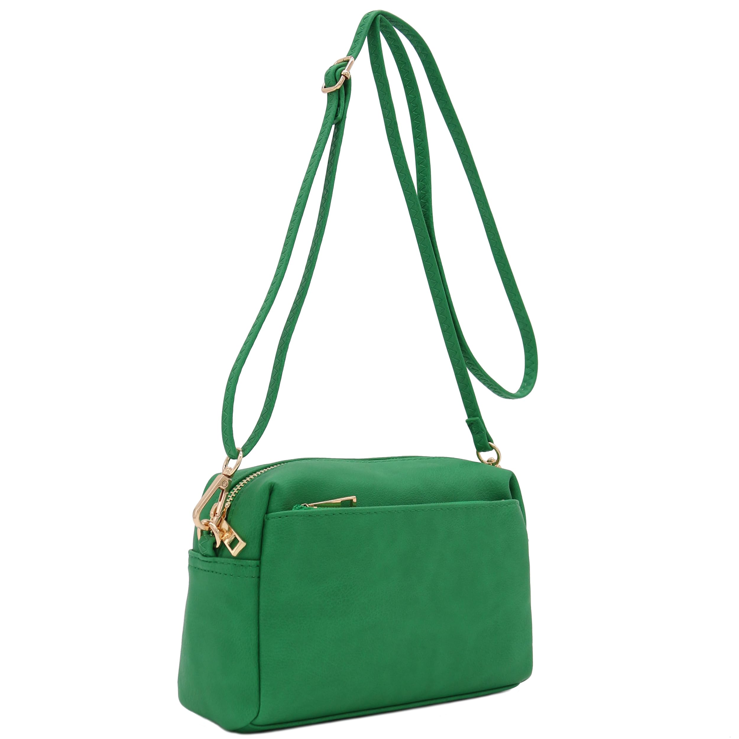 Stylish Triple Zip Small Crossbody Bag for Women - Compact Secure Shoulder Purse with Multiple Pockets - Perfect for Travel, Shopping & Everyday Use