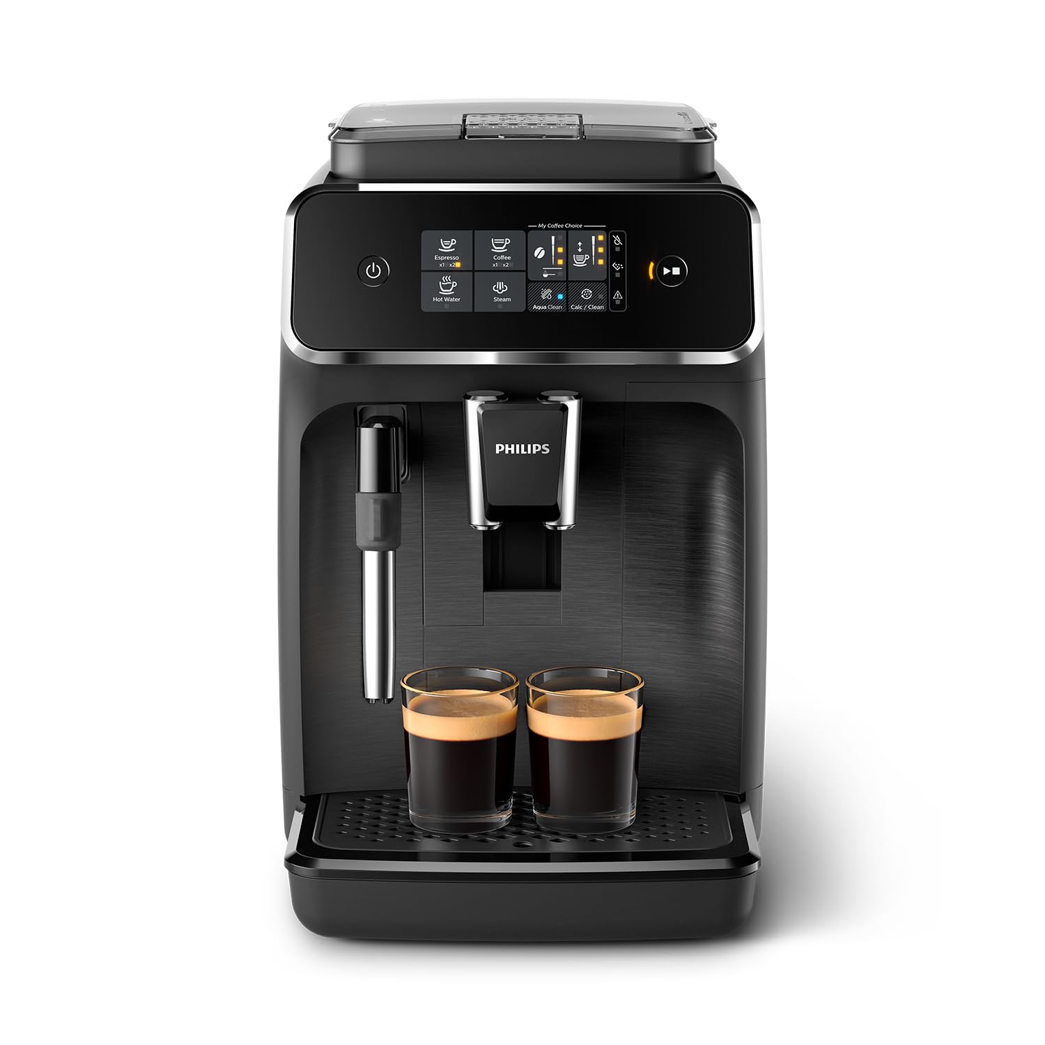 PHILIPS Series 2200 Automatic Espresso Machine with Classic Milk Frother - Intuitive Touch Display, 100% Ceramic Grinders & AquaClean Filter - Matte Black (EP2220/10) - Perfect for Home Baristas & Coffee Lovers