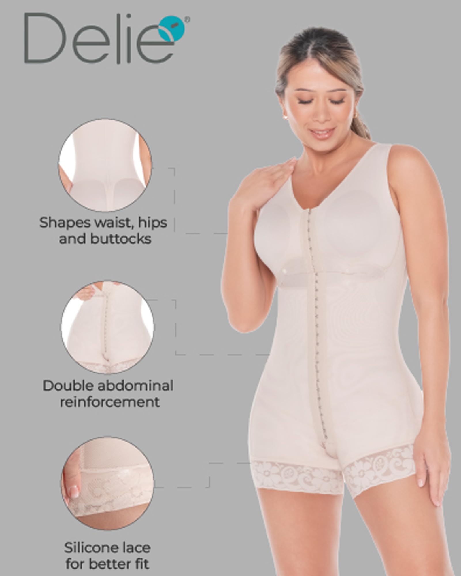 DELIÉ High Compression 086 Shapewear for Women - Tummy Control Waist Trainer, Colombian Fajas Moldeadoras Extra Firm Body Shaper for Slimming & Postpartum Recovery | Perfect for Everyday Wear, Special Occasions & Workouts