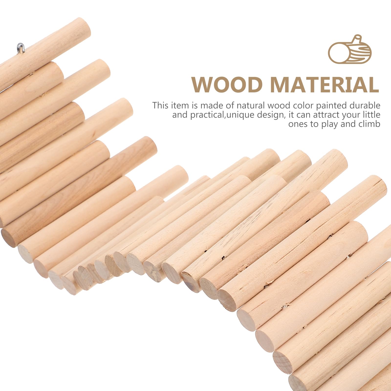 Natural Wooden Hamster Bridge & Hideout - Chew Toy for Hamsters, Mice, Gerbils & Chinchillas | Flexible Climbing Platform, Door Fence & Basket Accessories | Perfect for Cage Decor & Small Pet Playtime