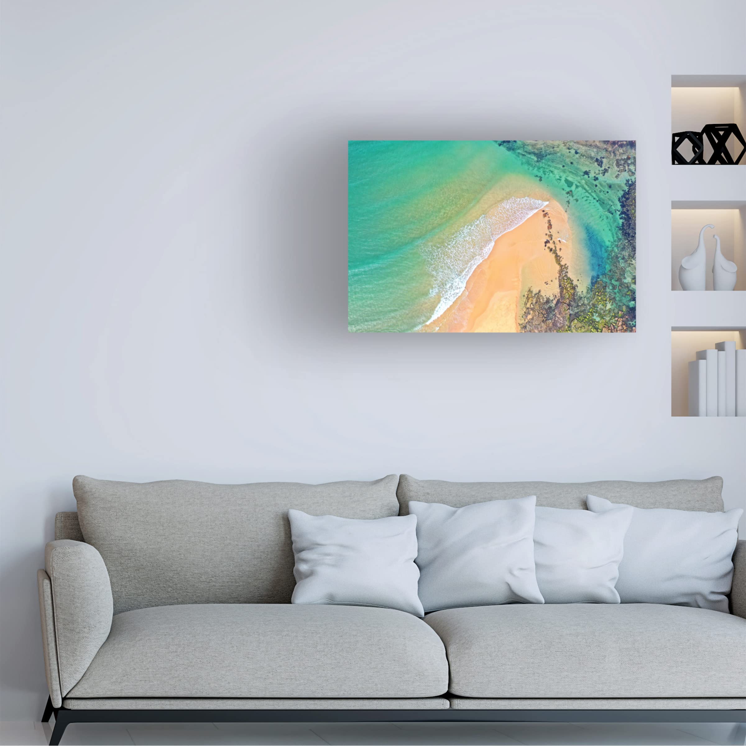 Trademark Fine Art 'Ocean Abstractions 2' Canvas Wall Art by Beata Czyzowska Young - Modern Coastal Painting for Living Room, Bedroom & Office Decor