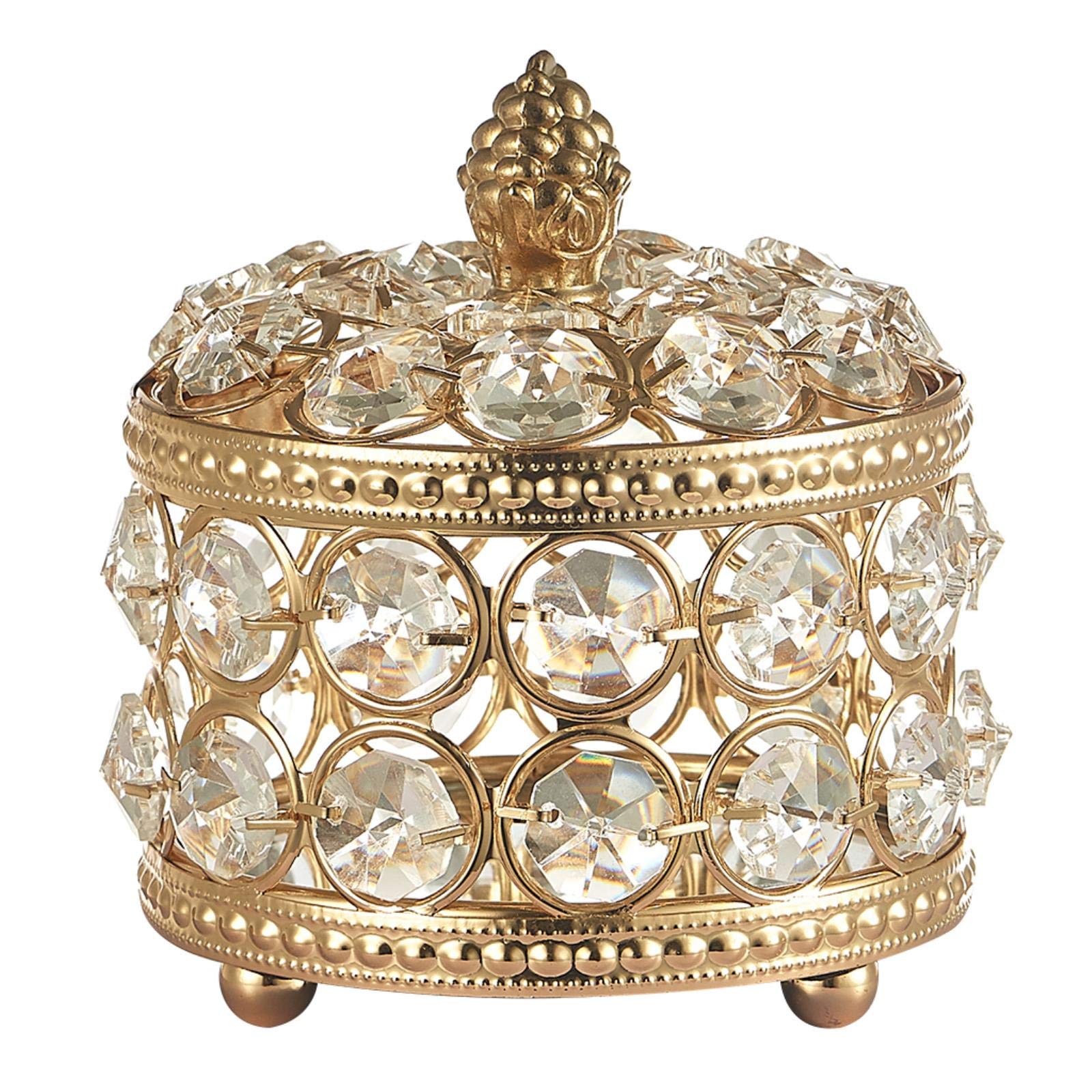 Elegant Crystal Jewelry Box - Portable Travel Organizer for Rings, Necklaces & Cosmetics | Perfect for Women's Jewelry Storage & Gift Giving