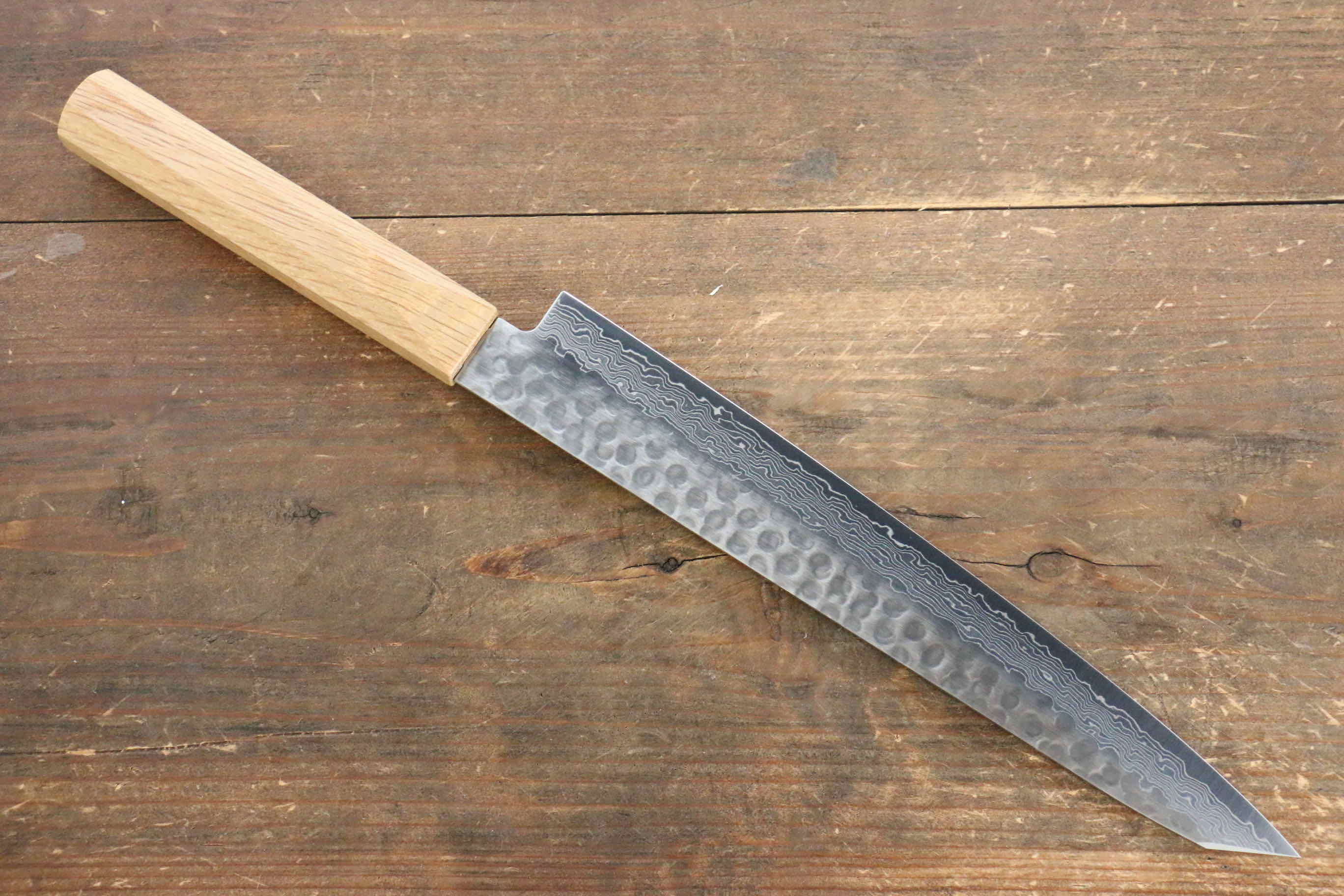 Premium Jikko VG10 17-Layer Sujihiki Sushi Knife 230mm with Oak Handle - Perfect for Slicing Sashimi, Sushi Rolls & Japanese Cuisine