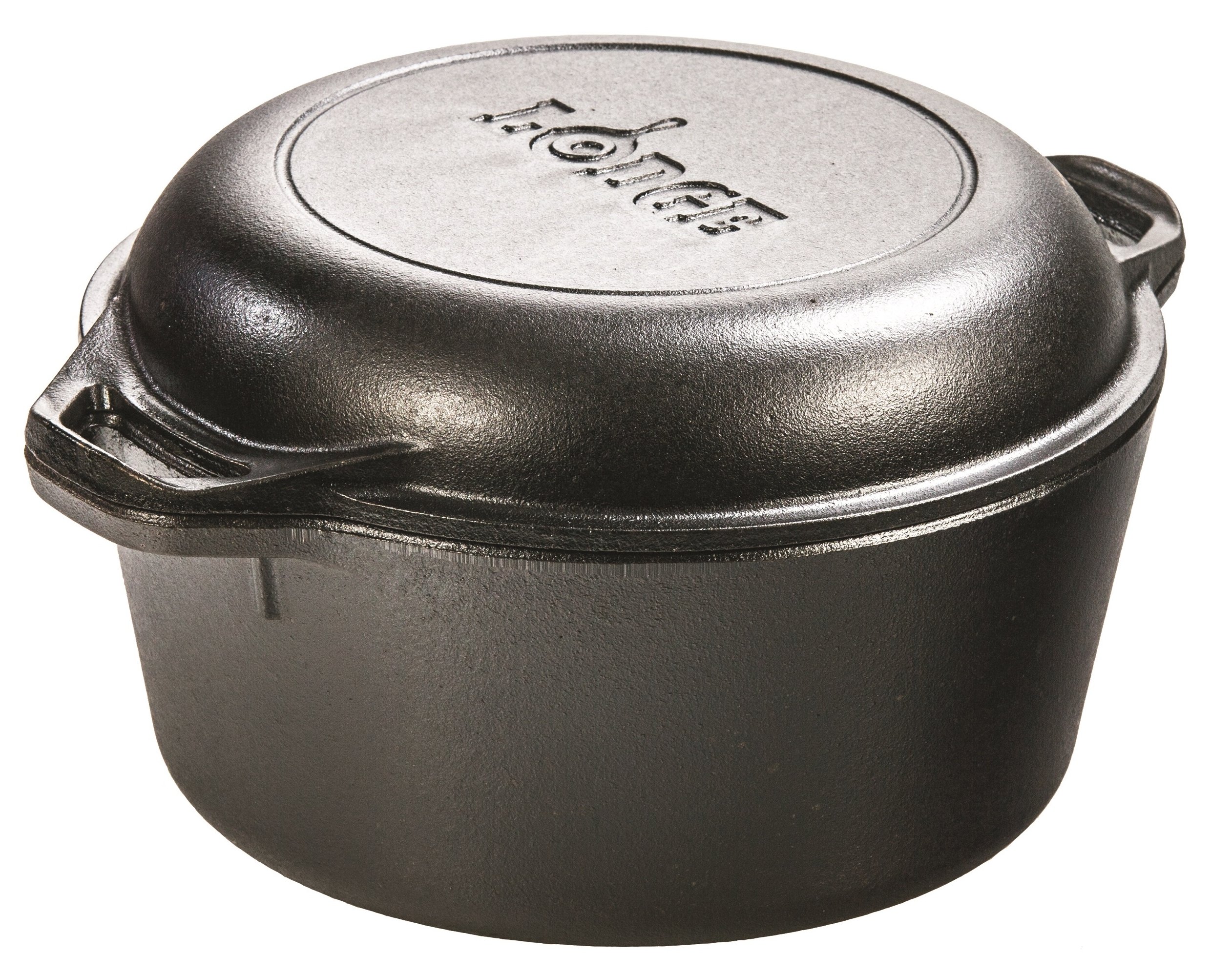 Lodge Cast Iron Serving Pot with Silicone Assist Handle Holder - 5 Quart Dutch Oven for Cooking, Baking & Serving - Perfect for Soups, Stews, Casseroles & Camping