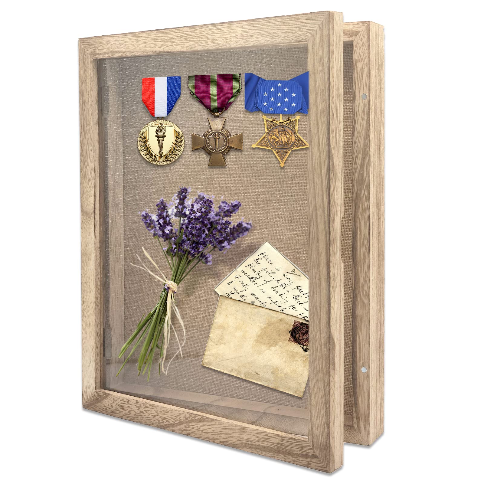 11x14 Shadow Box Frame with Linen Back - Display Case for Photos, Bouquets, Medals & Memorabilia | Perfect for Wedding Keepsakes, Military Awards & Home Decor