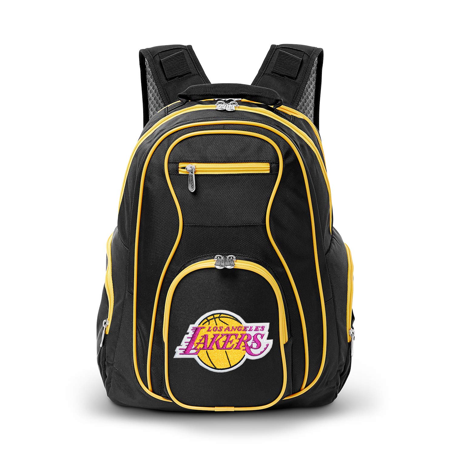 NBA Colored Trim Premium 19-inch Laptop Backpack with Padded Shoulder Straps - Durable Sports Bag for Travel, School, College & Work - Perfect for Basketball Fans, Students & Professionals