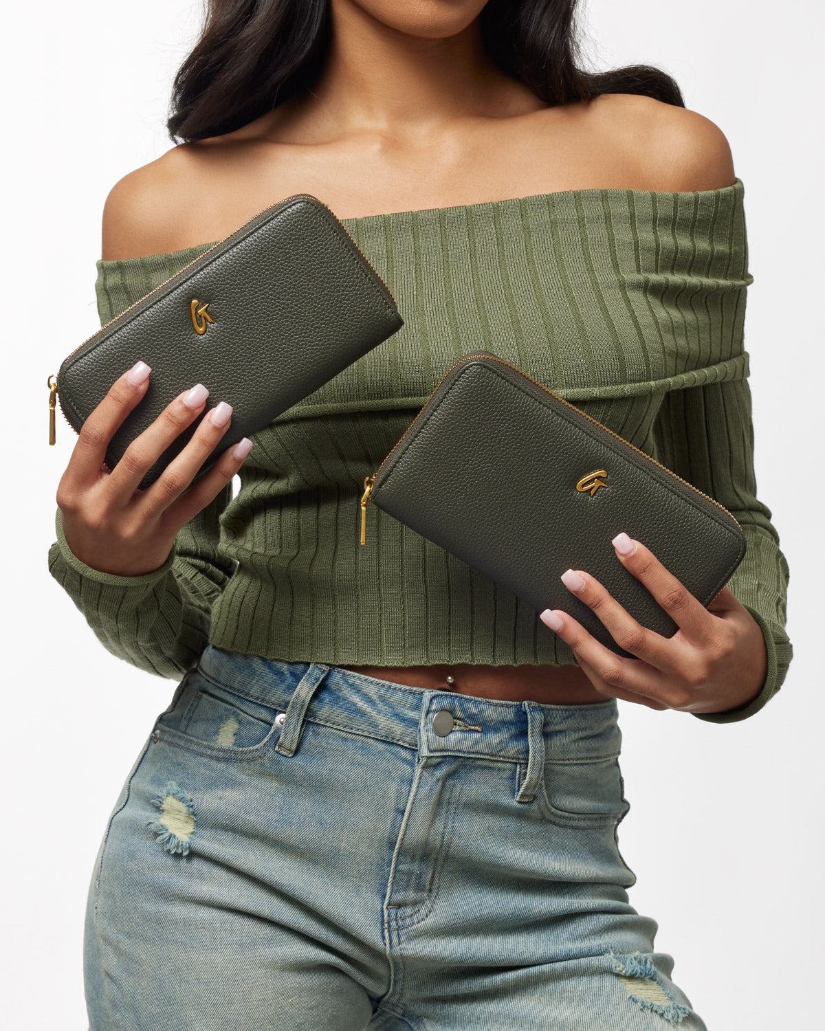 Premium Standard Pebble Wallet - Olive Green | Slim RFID Blocking Leather Wallet for Men & Women | Perfect for Travel, Business & Everyday Use