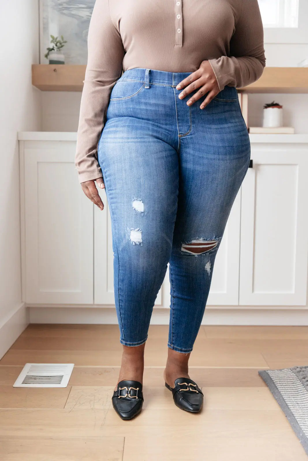 Get Together Mid Rise Skinny Jegging - Stretchy Comfortable Women's Jeans for Everyday Wear | Perfect for Work, Casual Outings & Travel