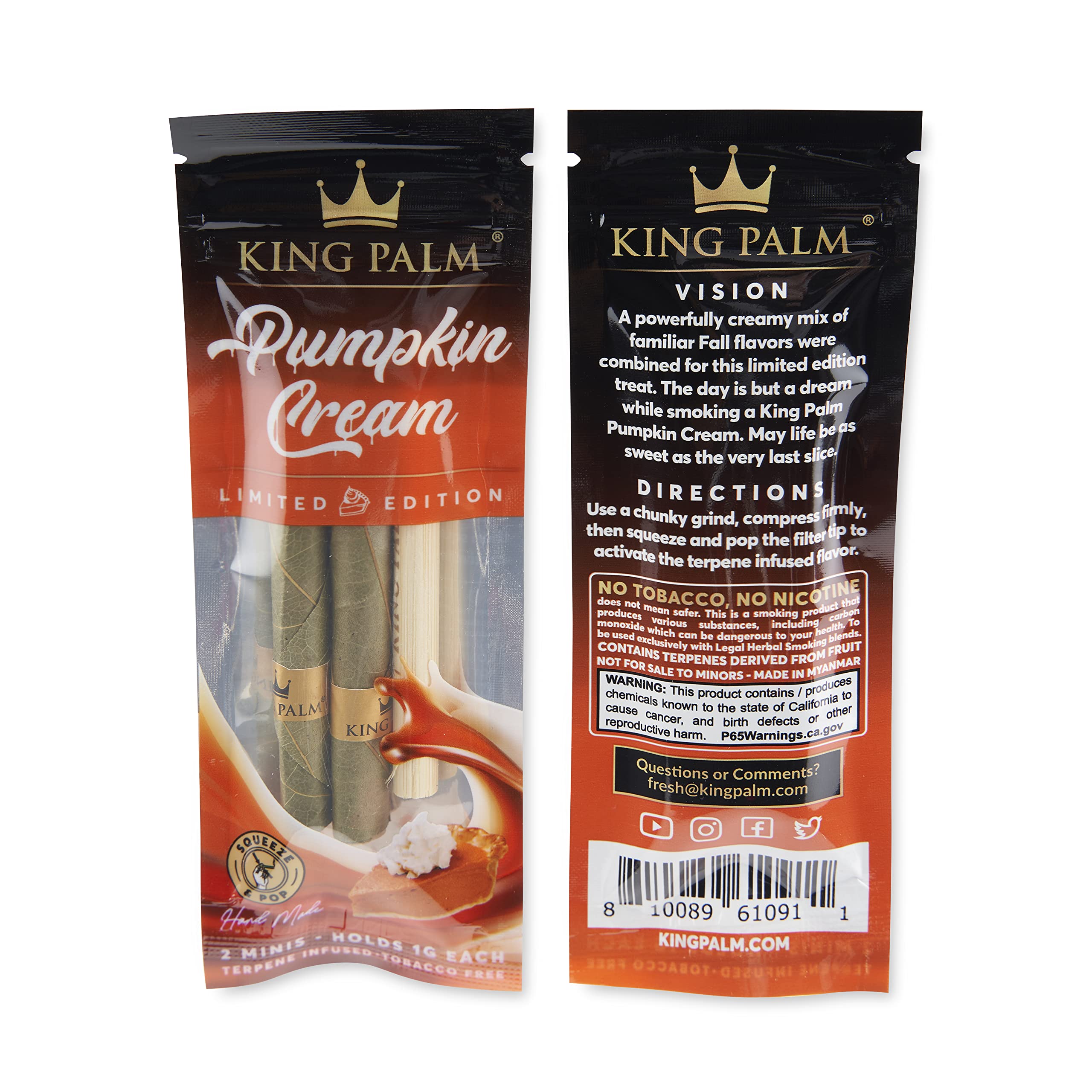 **King Palm Mini Pre-Rolled Cones - 4 Packs (8 Cones) | Organic, Natural Leaf, Slow Burn | Perfect for Travel, Parties & Relaxation**