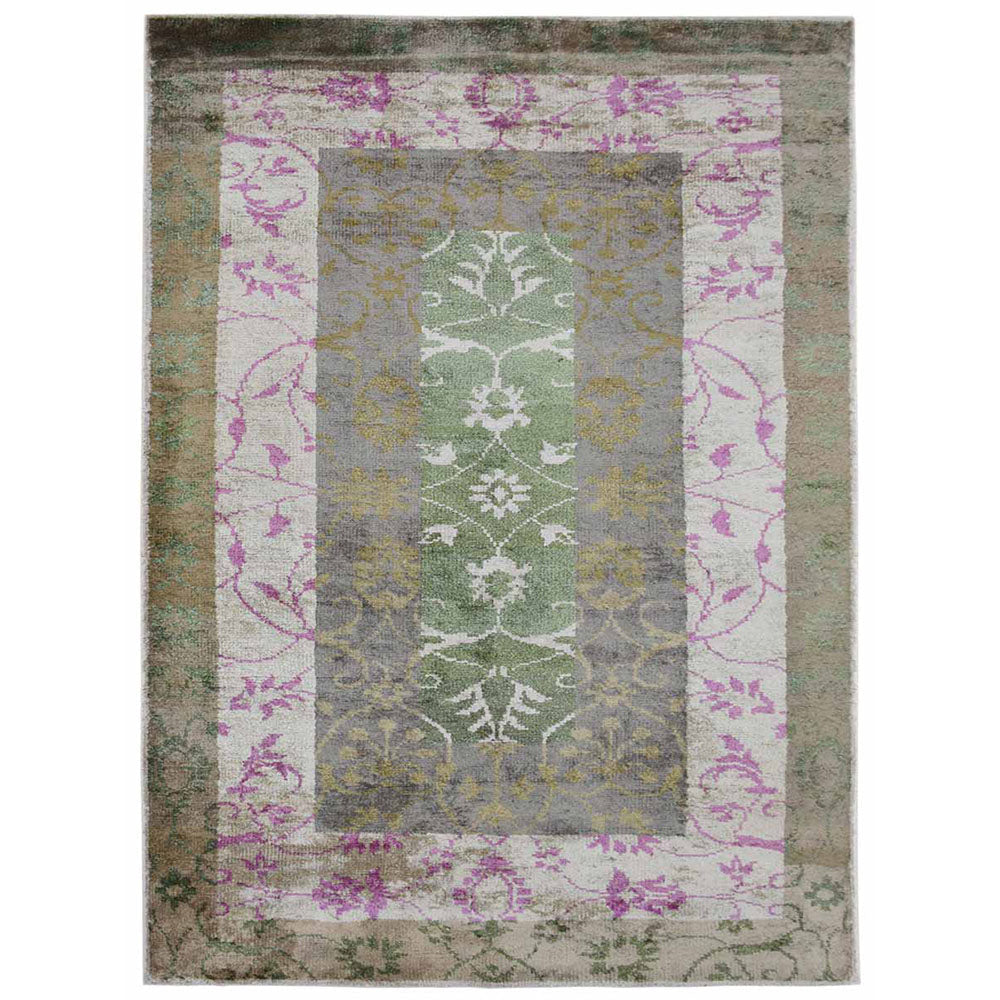 Hand Knotted Hypnotic Design Area Rug - Boho Chic Home Decor for Living Room, Bedroom & Office