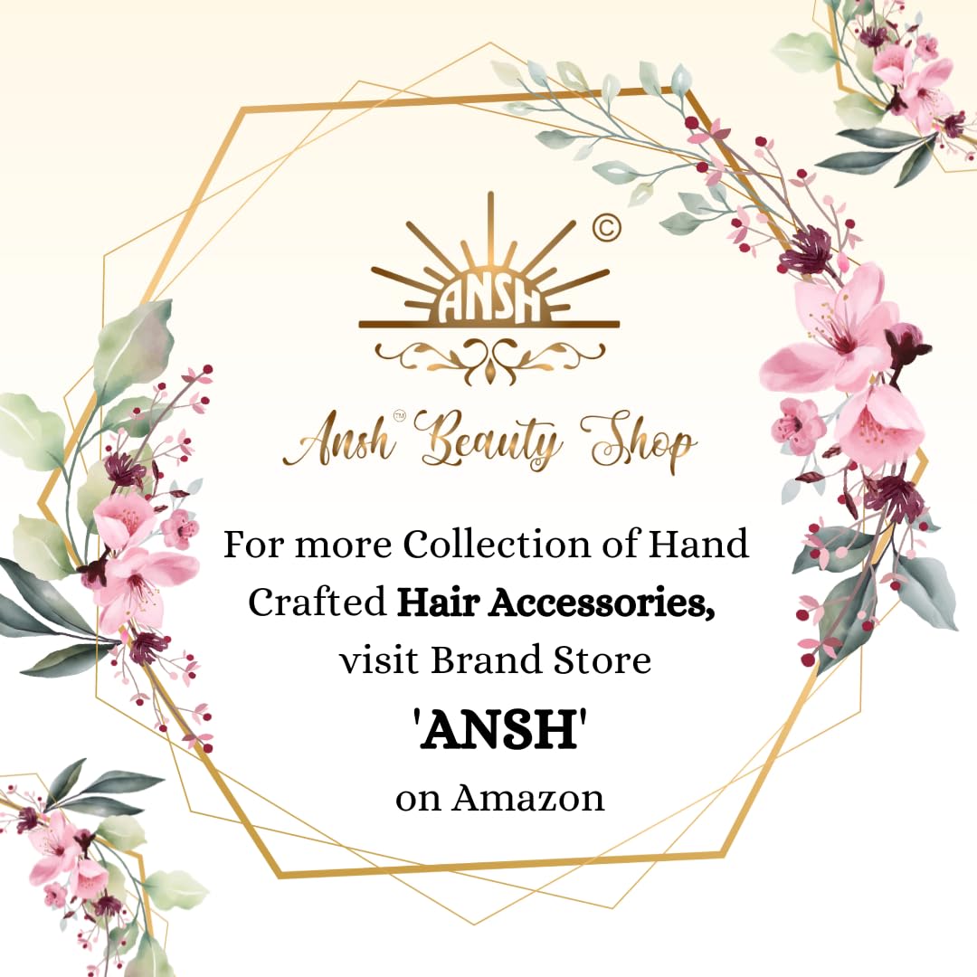 Ansh Elegant Floral Hair Clips with Big Stones & Pearls | Women's Metal Hair Pins & Juda Clips | Hair Accessories for Women & Girls (Set of 2371 & 2372) | Perfect for Weddings, Parties & Everyday Style
