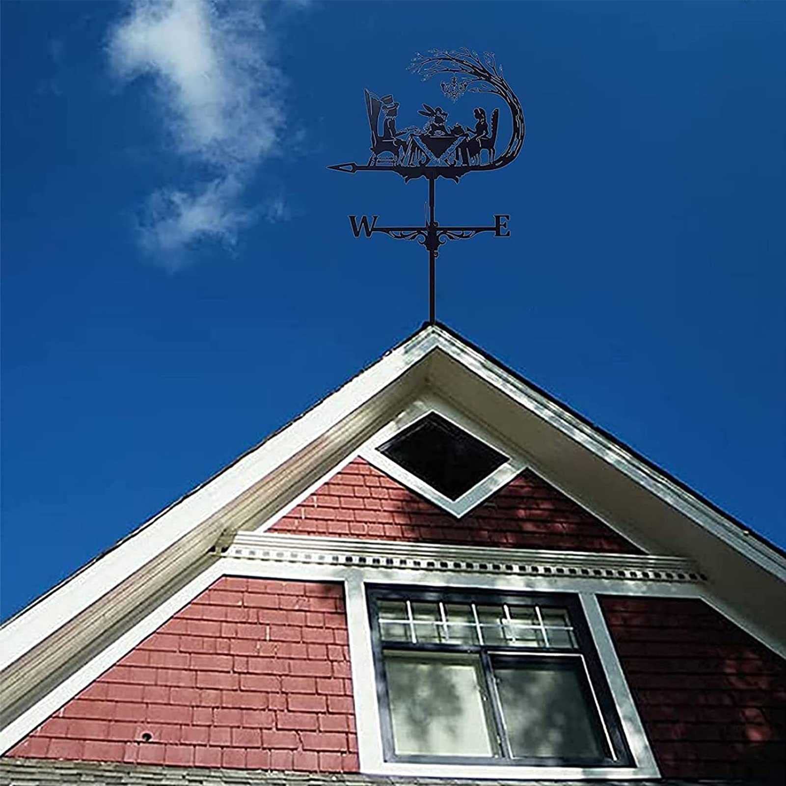 3D Metal Weather Vane with Multi-Position Mounting Bracket - Wind Direction Indicator for Outdoor Garden, Patio & Roof Decor - Perfect for Home, Farmhouse & Coastal Style Decoration