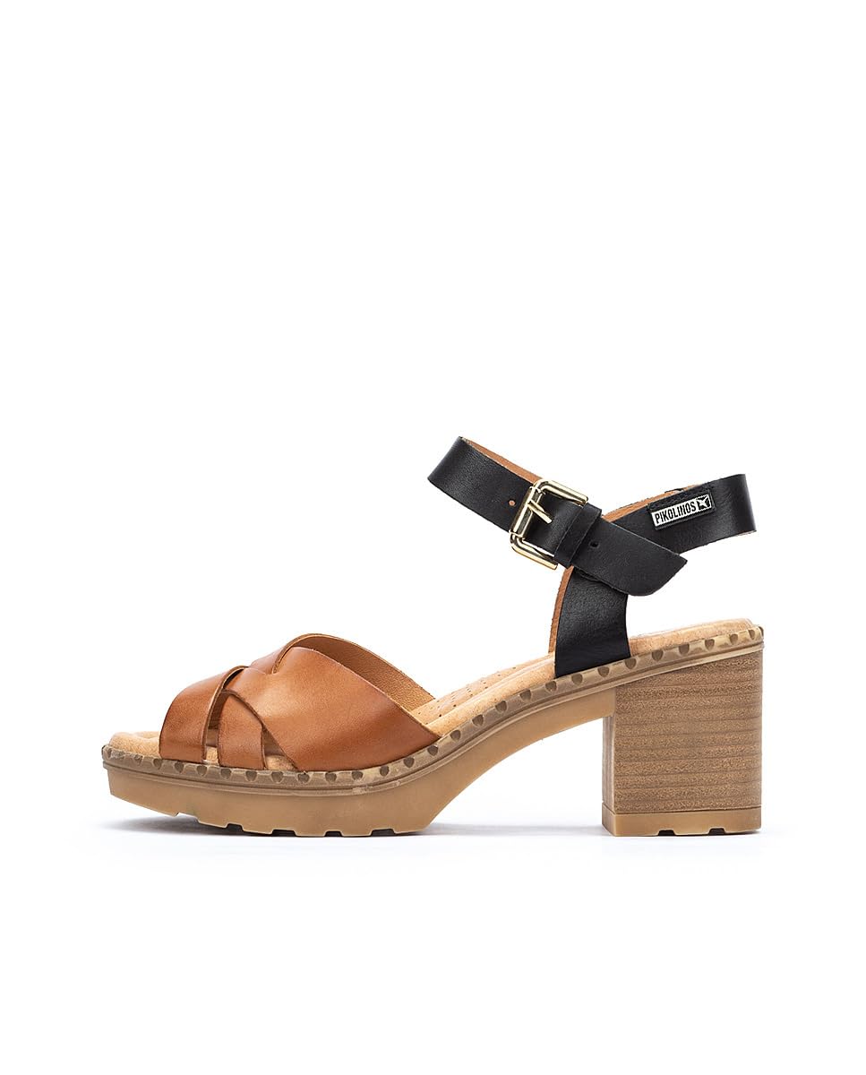 PIKOLINOS Women's Leather Heeled Sandals - Comfortable Canarias Style Dress Shoes for Weddings, Parties & Summer Outfits