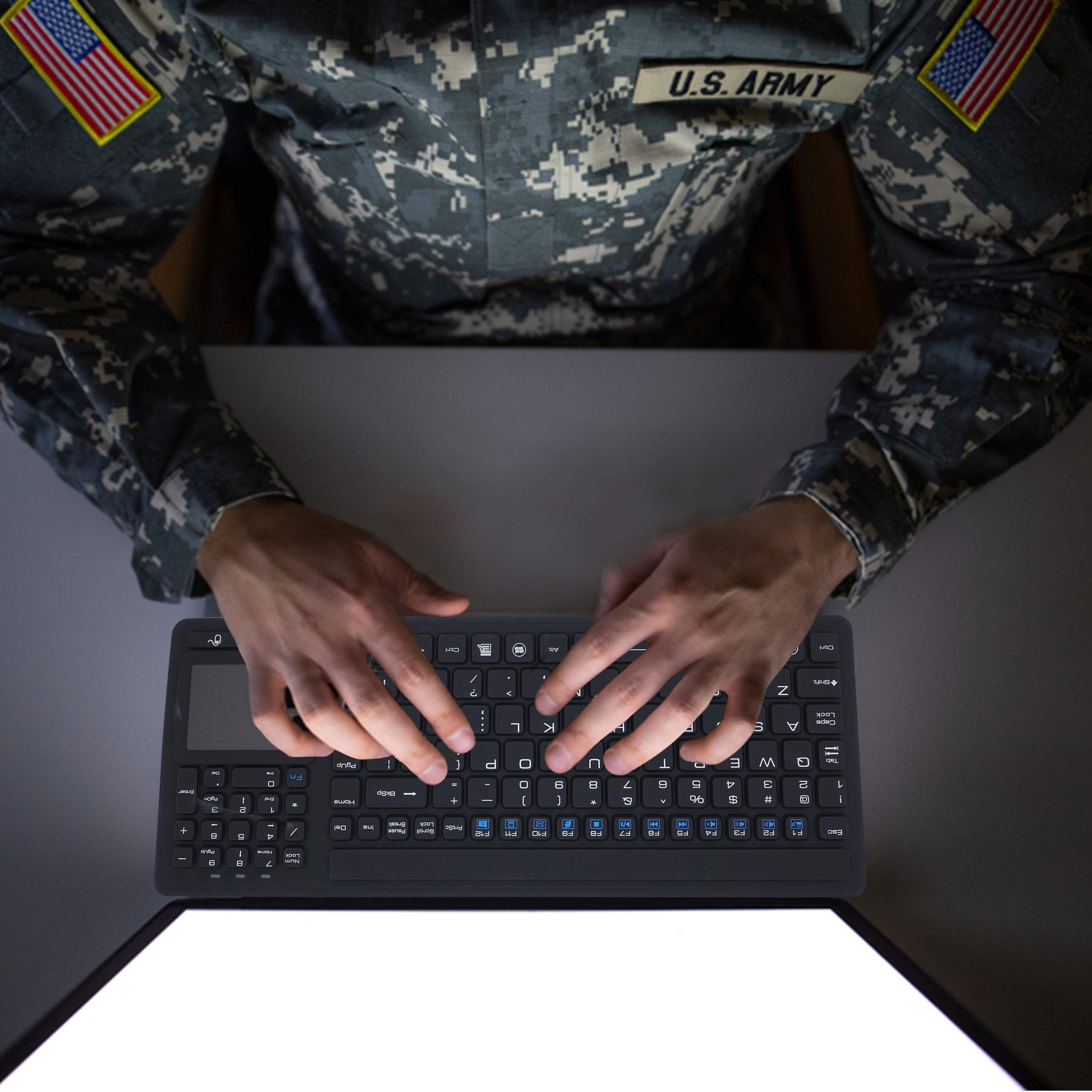 DSI Industrial Waterproof Keyboard - 107 Keys with Touchpad, Spill-Resistant & Durable Design for Harsh Environments | Perfect for Factories, Warehouses & Outdoor Use