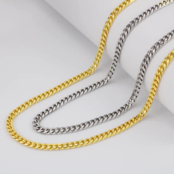 Men's Stainless Steel Cuban Chain Necklace - Anniversary & Birthday Gift for Him