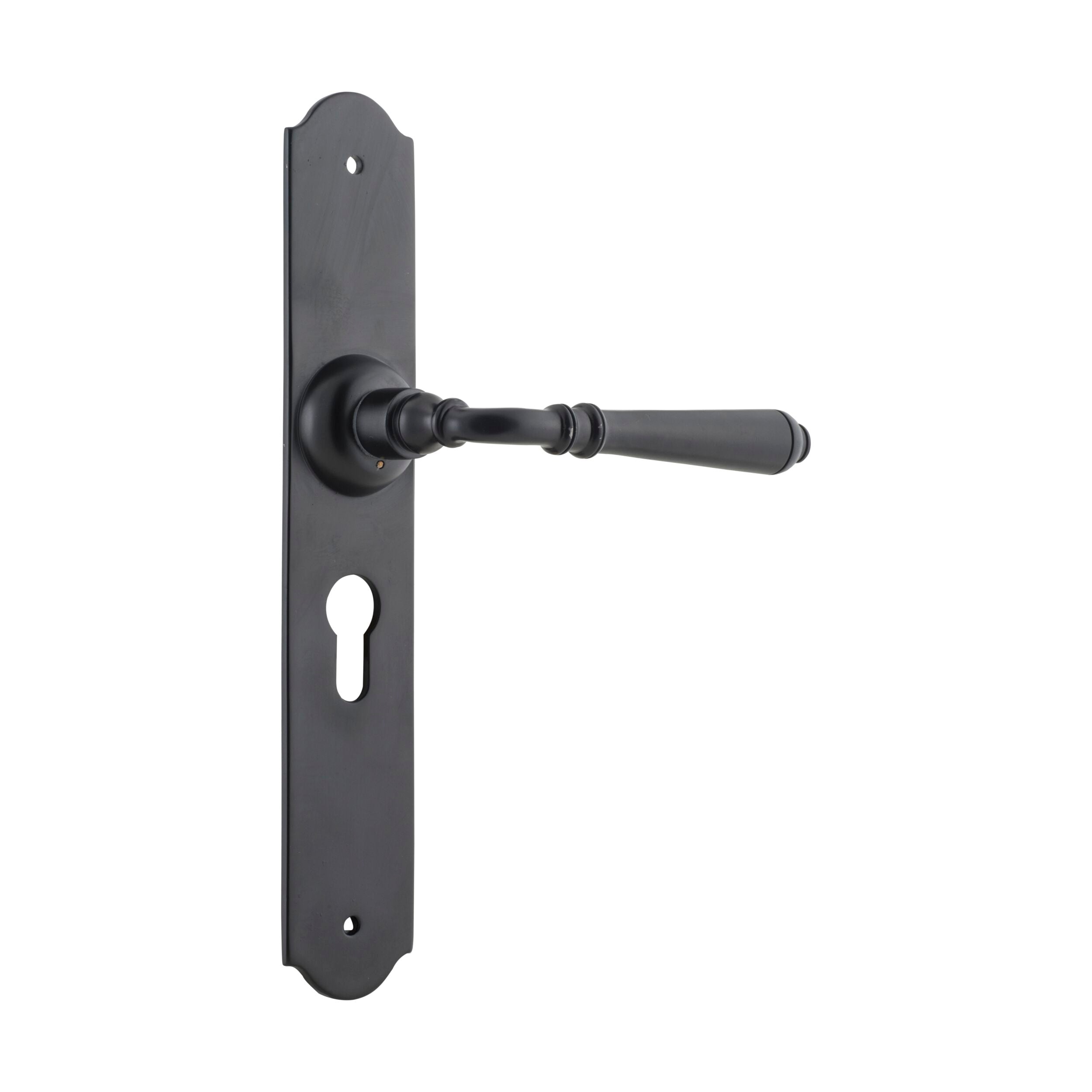 9620E Matte Black Door Lever Set - Euro Style Reims Design (H240xW40xP70mm) - Perfect for Modern Homes & Office Buildings