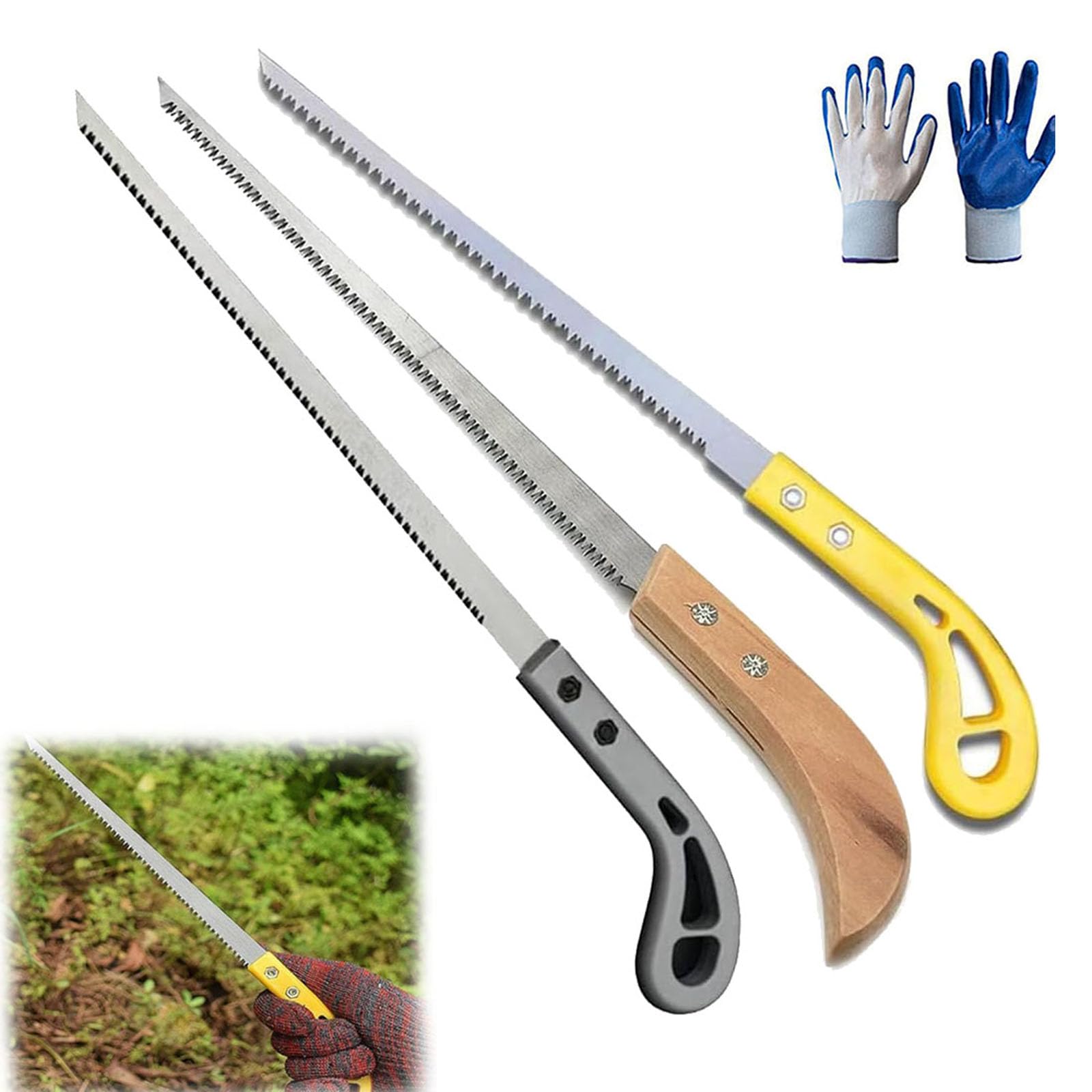 **Flexaza 9 Inch Portable Hand Saw - Compact Camping Saw for Woodworking, Gardening & Pruning | Lightweight Outdoor Handsaw for Hiking, DIY Projects & Survival Kits (3-Pack)**