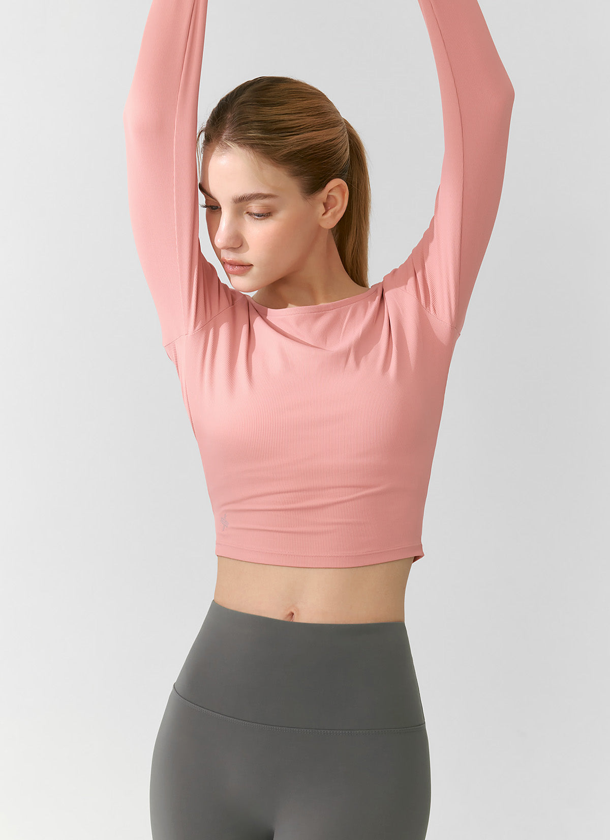 Ribbed Back Slit Fingerhole Long Sleeve Tops for Women - Stylish & Comfortable Fall Fashion Essential for Layering, Office Wear & Casual Outfits