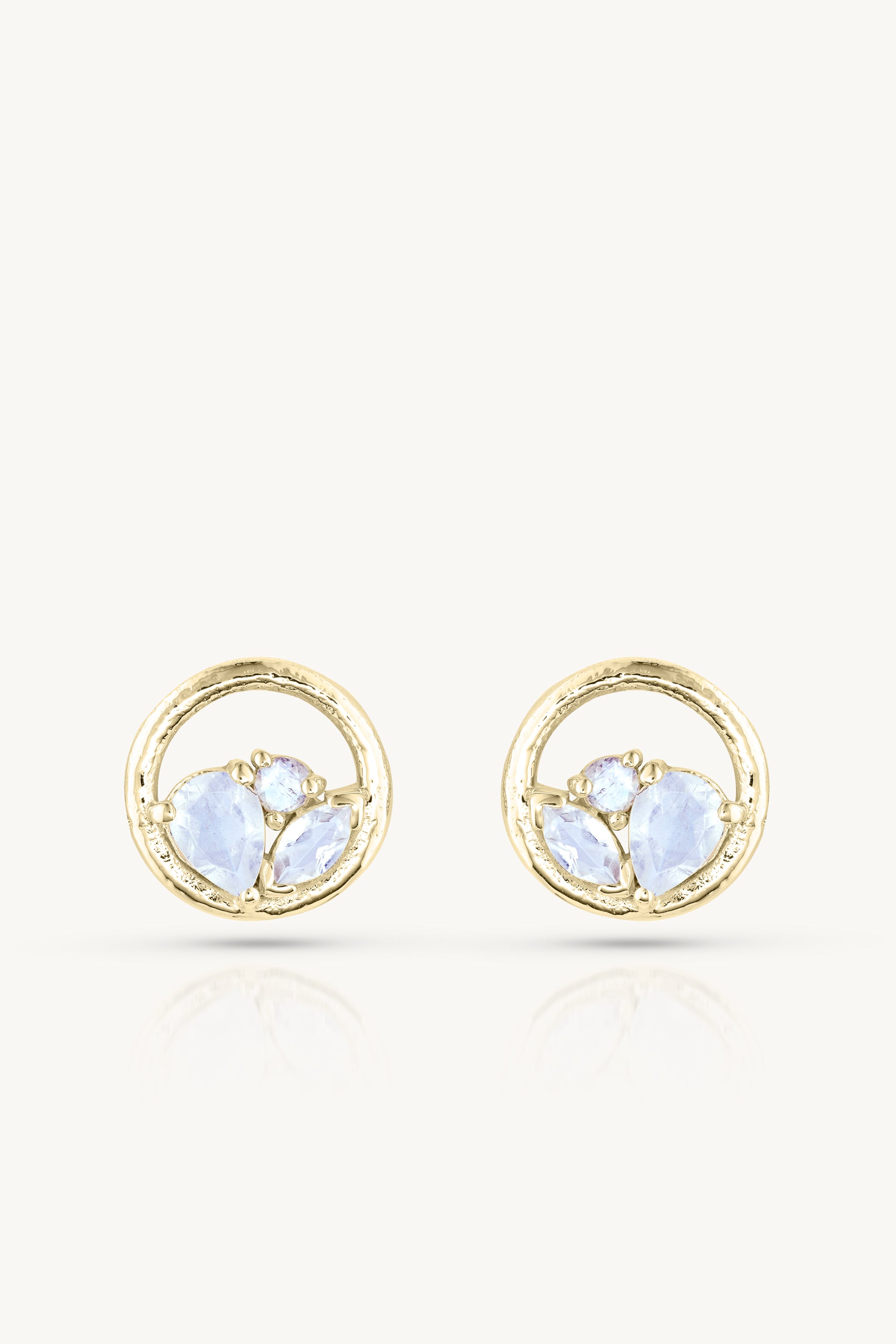 Moonstone Cluster Gold Earrings – Natural Gemstone Jewelry for Women | Perfect for Weddings, Parties & Everyday Wear
