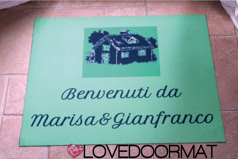 Customized Felt Doormat with Non-Slip Rubber Backing - Handmade in Italy - Washable & Durable - Personalized Welcome Mat for Home & Office Entrance - Perfect Gift for Housewarming & Holidays
