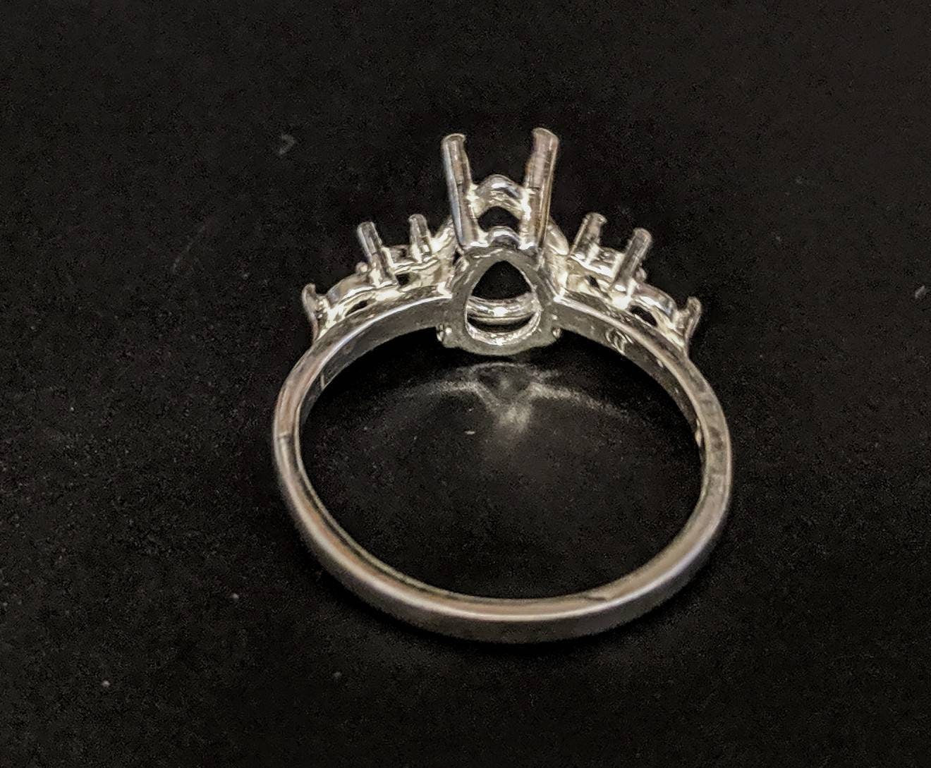 Sterling Silver or 14kt Gold Pear-Shaped Ring Setting - 10x7mm & 16x12mm with Accents - Size 7 (163492/143492) - Perfect for Engagement Rings, Wedding Bands & Jewelry Making