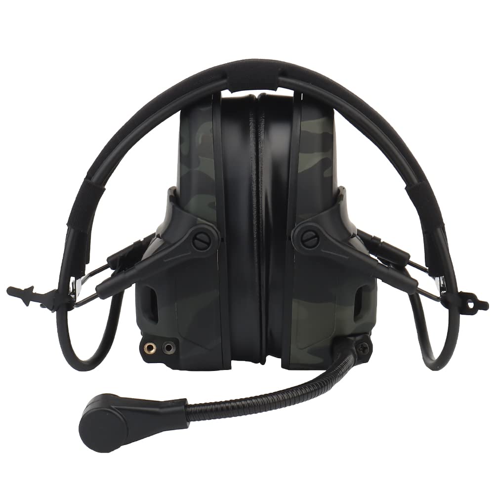 Tactical Headset for Hunting & Shooting - Noise Cancelling Headphones Compatible with OPS Core ARC & Wendy Helmets - 2-in-1 GEN 6 Head Mounted Earmuffs - Perfect for Outdoor Sports, Military Training & Range Shooting