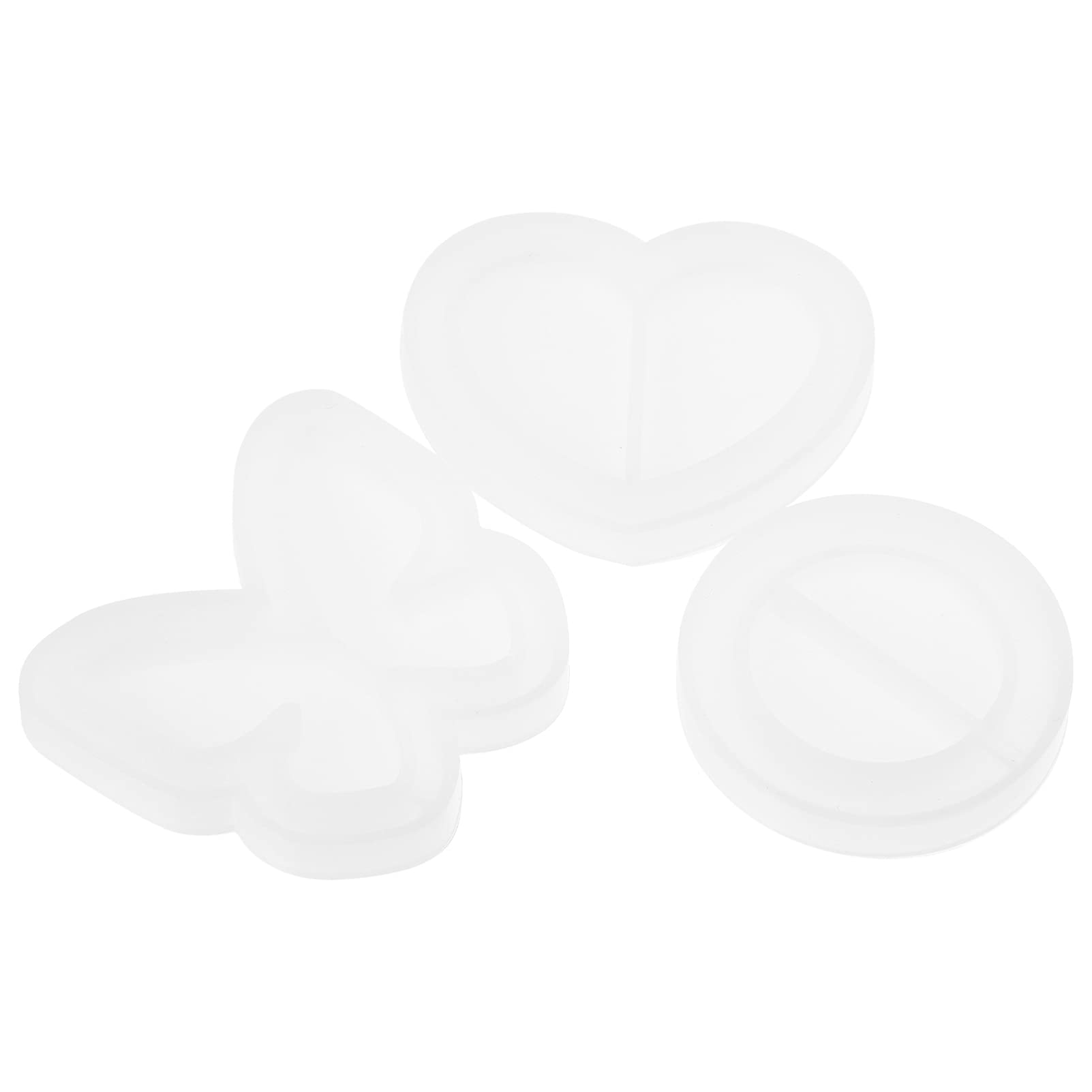 ARTIBETTER 3-Piece Silicone Jewelry Tray Mold Set - Round, Heart & Butterfly Shaped Resin Molds for DIY Rings, Crystal Epoxy Casting | Perfect for Jewelry Making, Organizing Small Trinkets & Craft Projects