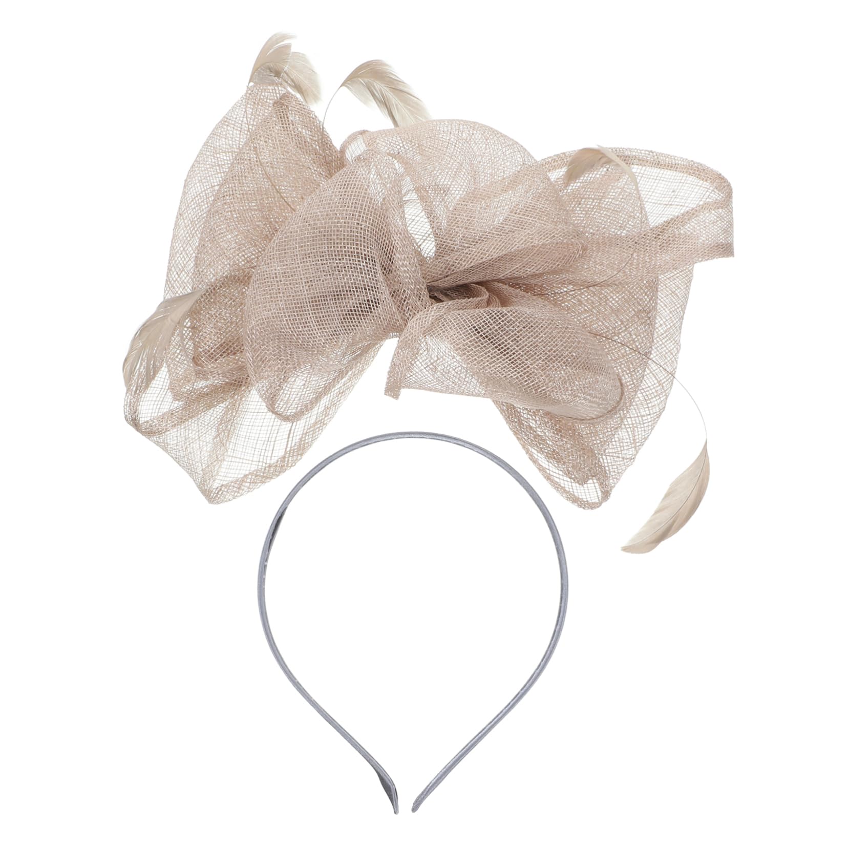 Lurrose Women's Headbands - Elegant Hair Accessories for Tea Party, Wedding, Bridal Veil & Special Occasions - Grey Fascinator Headband with Hair Clip - Perfect for Women's Events and Formal Gatherings