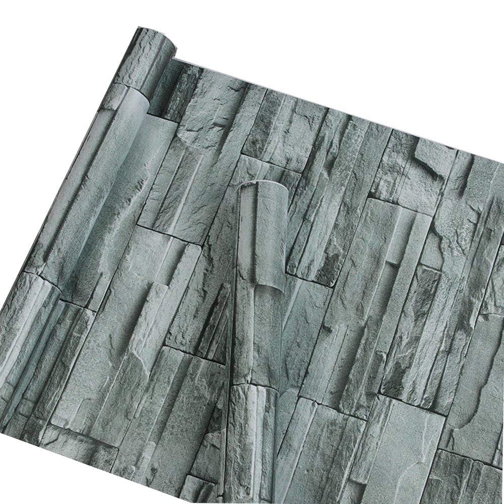 Self-Adhesive Faux Stone Brick Wallpaper - Peel and Stick Vinyl Contact Paper (17.7