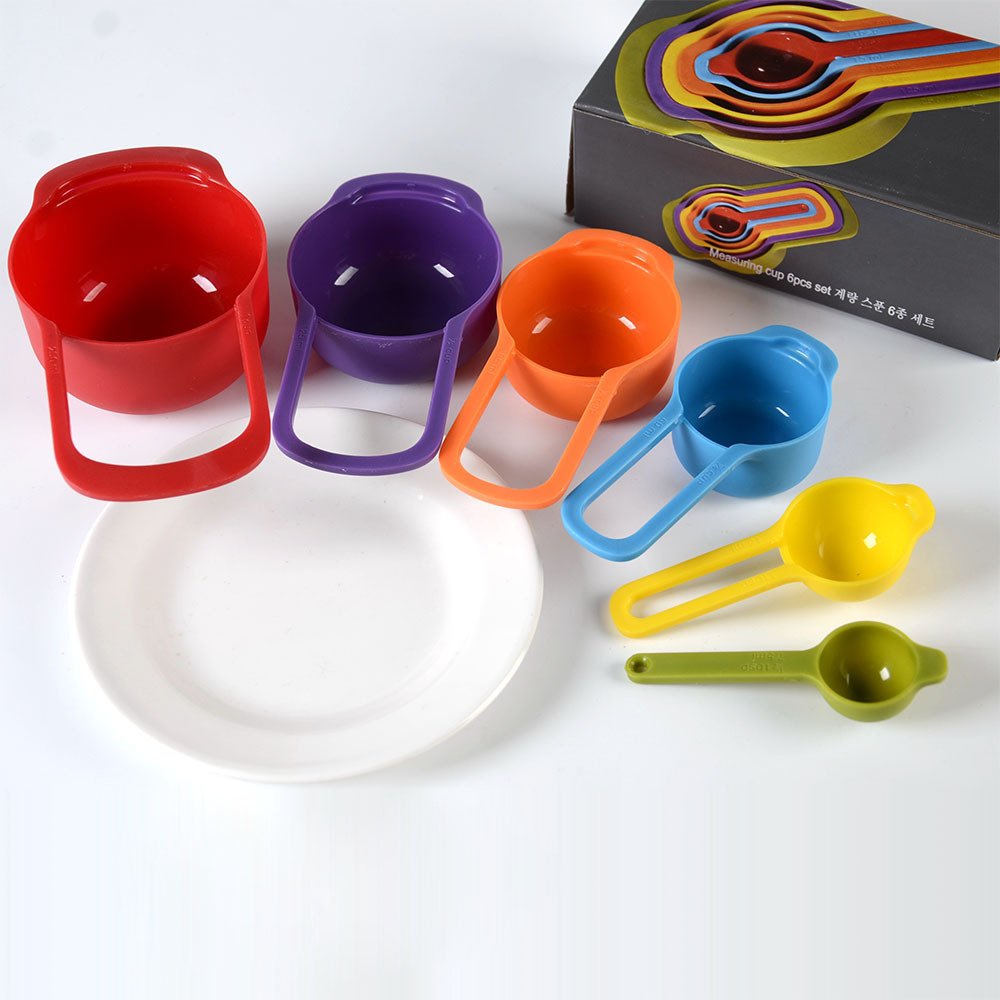6-Piece Rainbow Measuring Spoons Set - Stainless Steel Measuring Cups for Baking, Cooking & Powdered Milk - Essential Kitchen Scale Tool for Precise Measuring (Ideal for Home Bakers & Professional Chefs)