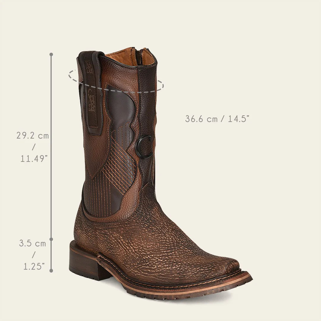 Cuadra Tobacco Casual Cowboy Shark Boots for Men - Stylish Western Boots for Rodeo, Country Music Festivals & Outdoor Adventures