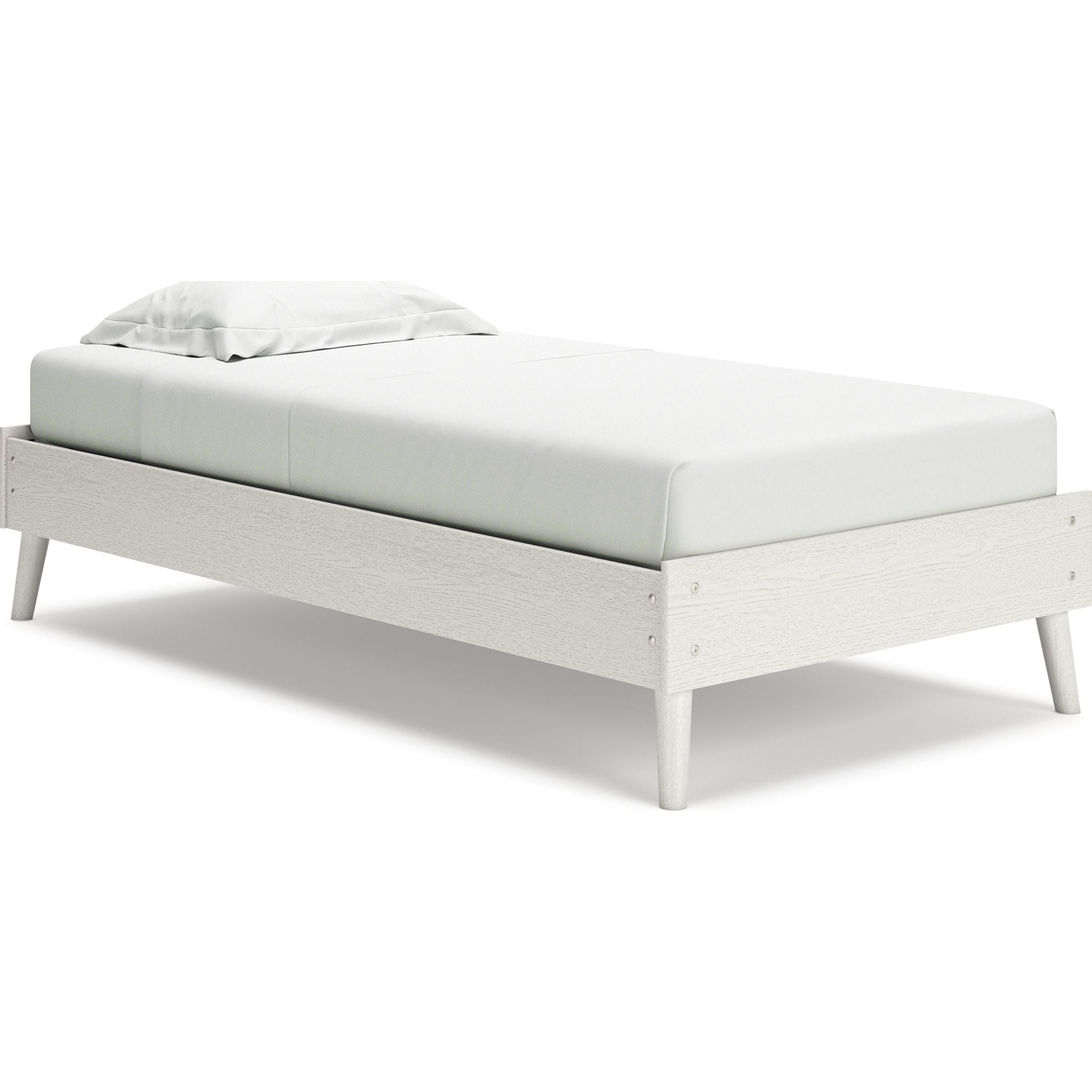 Aprilyn Twin Platform Bed Frame - White Wooden Modern Minimalist Design for Kids, Teens & Adults - Perfect for Bedrooms, Dorms & Guest Rooms