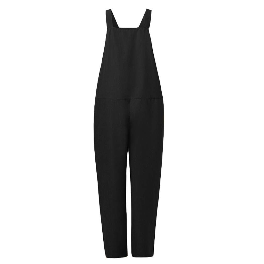 Plus Size Women's Jumpsuits with Pockets - Adjustable Wide Leg Romper, Sleeveless Baggy Overalls for Casual Wear | Perfect for Summer Outings, Beach Vacations & Everyday Comfort