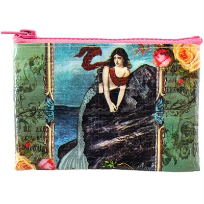 Vintage Mermaid Zipper Coin Purse - Small Leather Wallet for Cash & Cards - Perfect for Travel, Shopping & Everyday Use