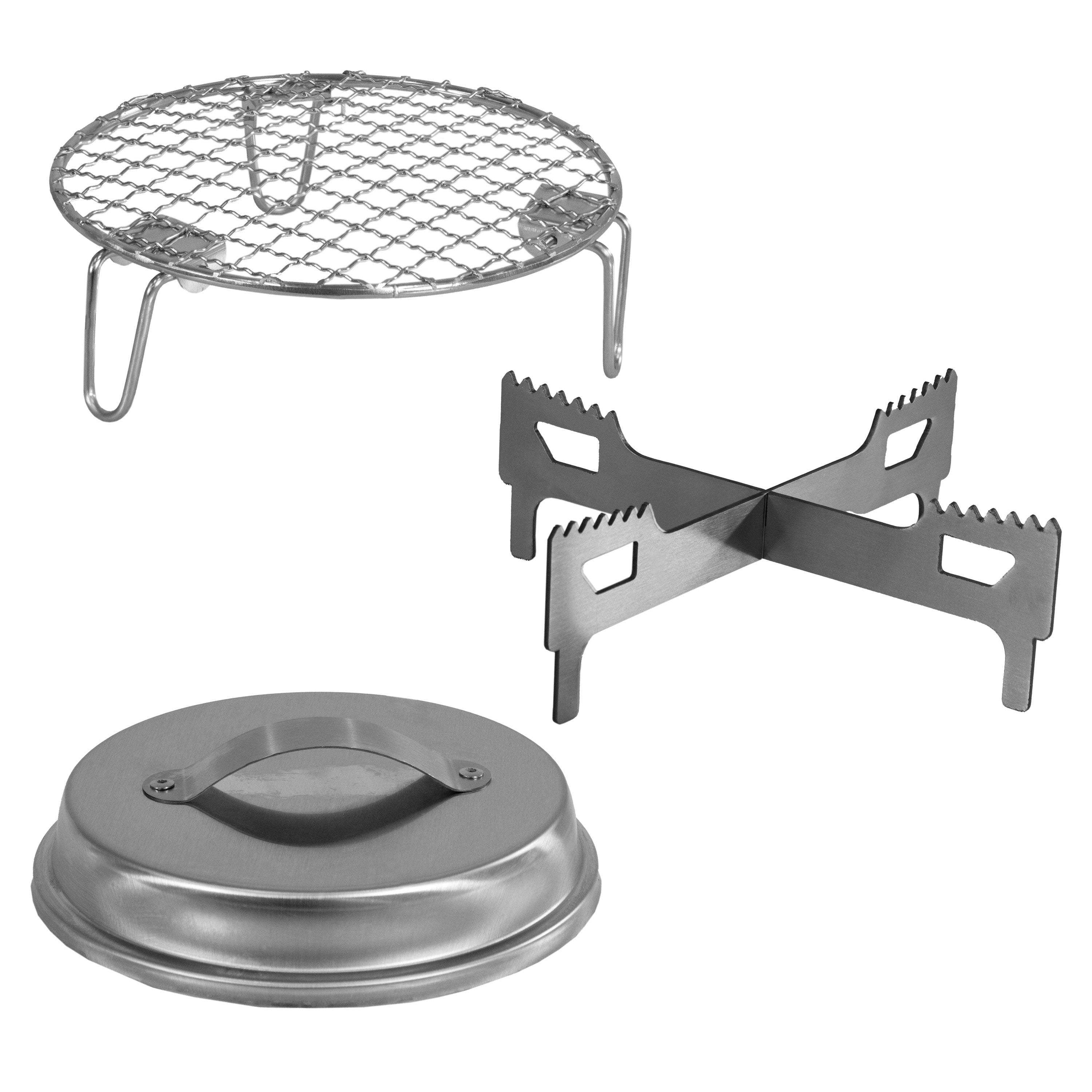 Sunnydaze 3-Piece Stainless Steel Smokeless Fire Pit Accessory Kit - Outdoor Camping, Backyard, Patio, and Garden Fire Pit Tools Set